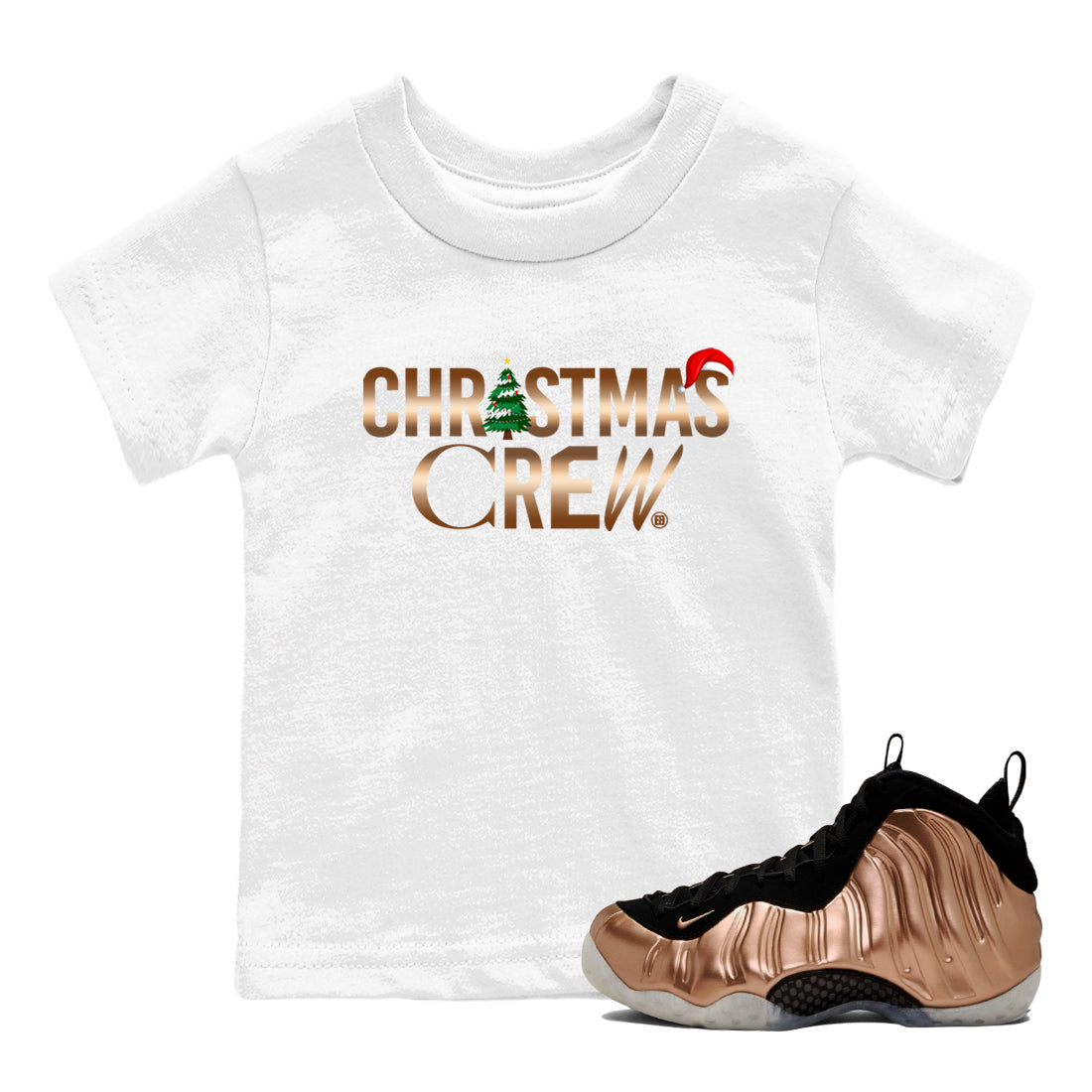 Christmas Crew snkmatch Tees Kids - Air Foamposite One Metallic Copper