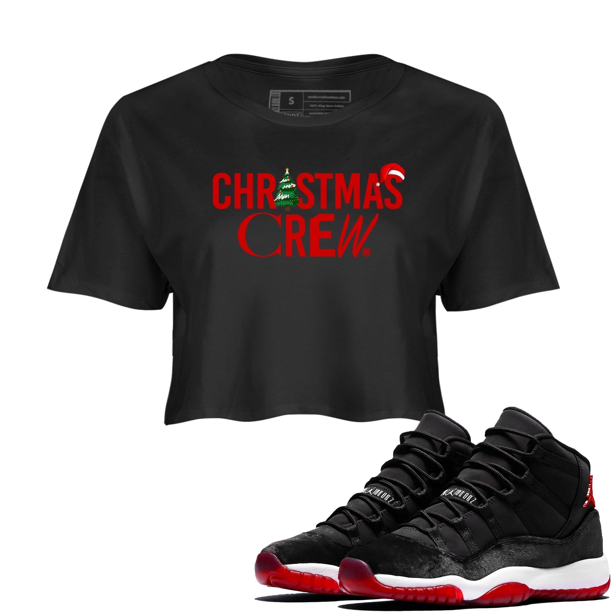 Christmas Crew snkmatch Women's Top - Air Jordan 11 Bred Velvet