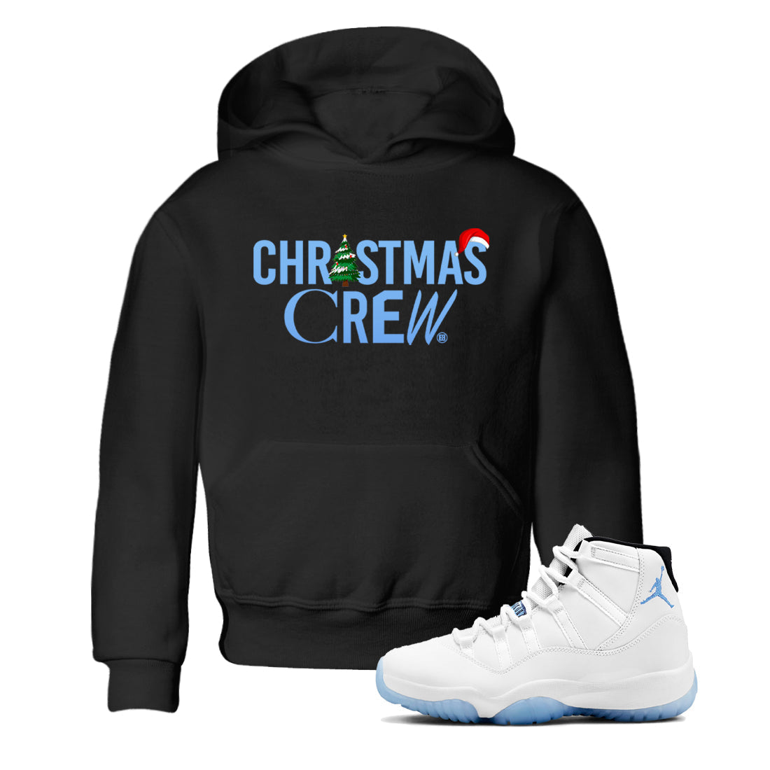 Christmas Crew snkmatch Tees Kids - Air Jordan 11 Legend Blue