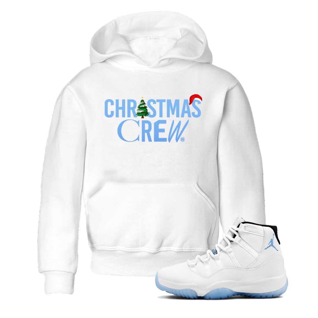 Christmas Crew snkmatch Tees Kids - Air Jordan 11 Legend Blue