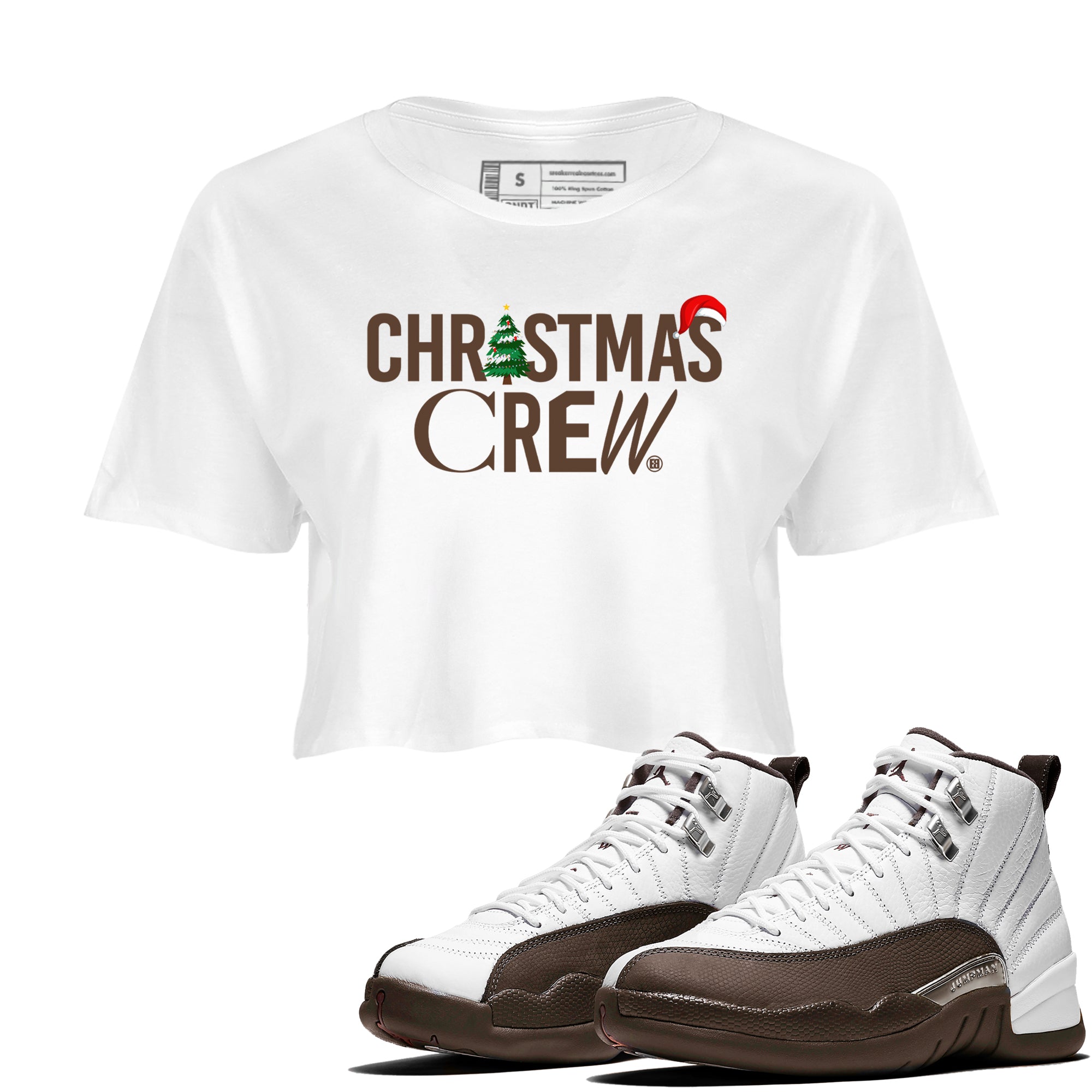 Christmas Crew snkmatch Women's Top - Air Jordan 12 Baroque Brown