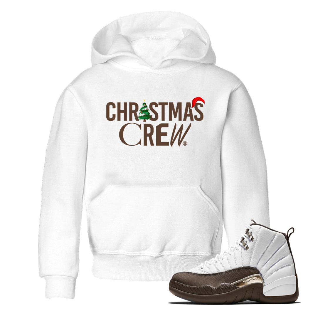 Christmas Crew snkmatch Tees Kids - Air Jordan 12 Baroque Brown