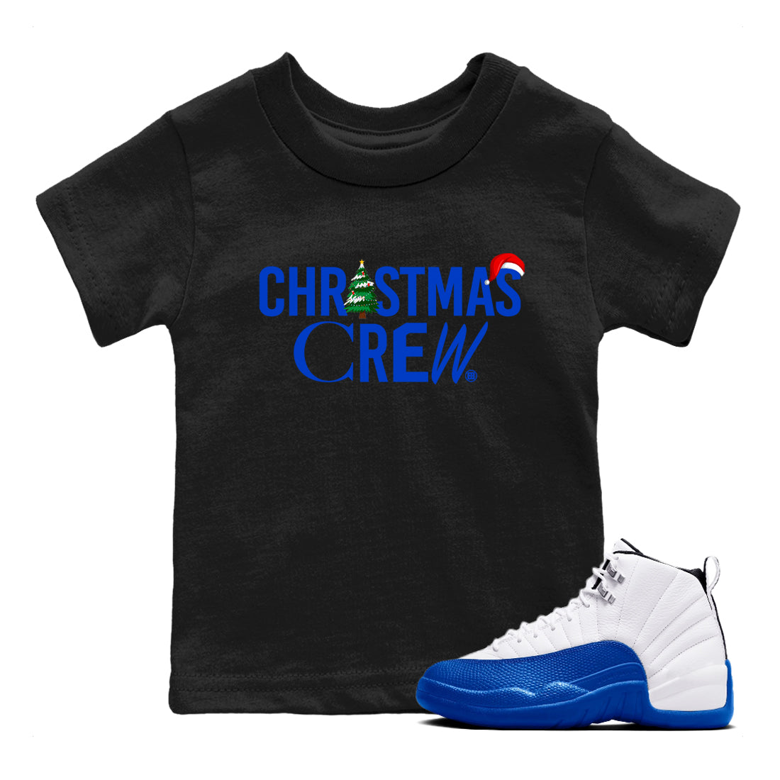 Christmas Crew snkmatch Tees Kids - Air Jordan 12 Blueberry