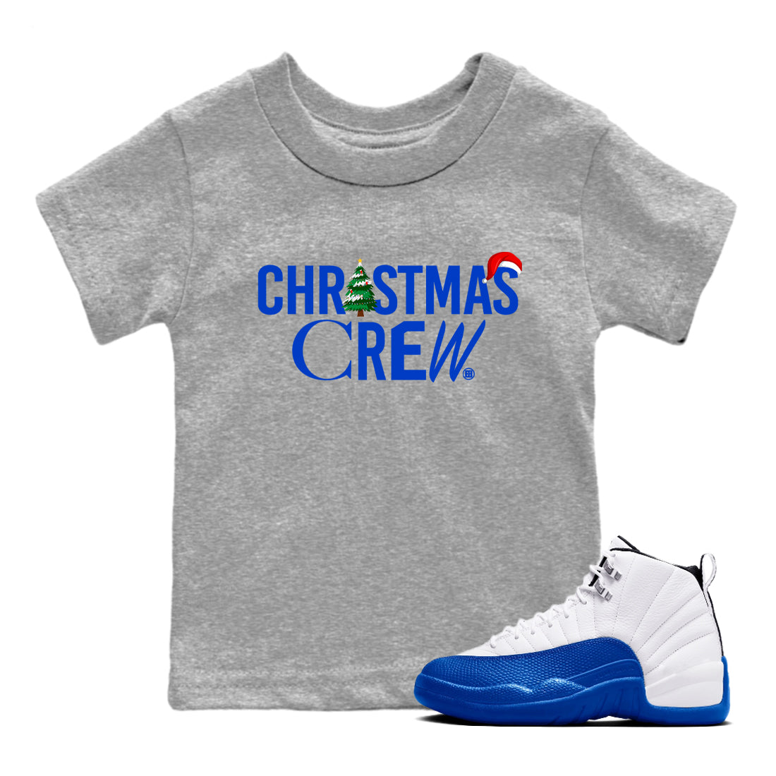Christmas Crew snkmatch Tees Kids - Air Jordan 12 Blueberry