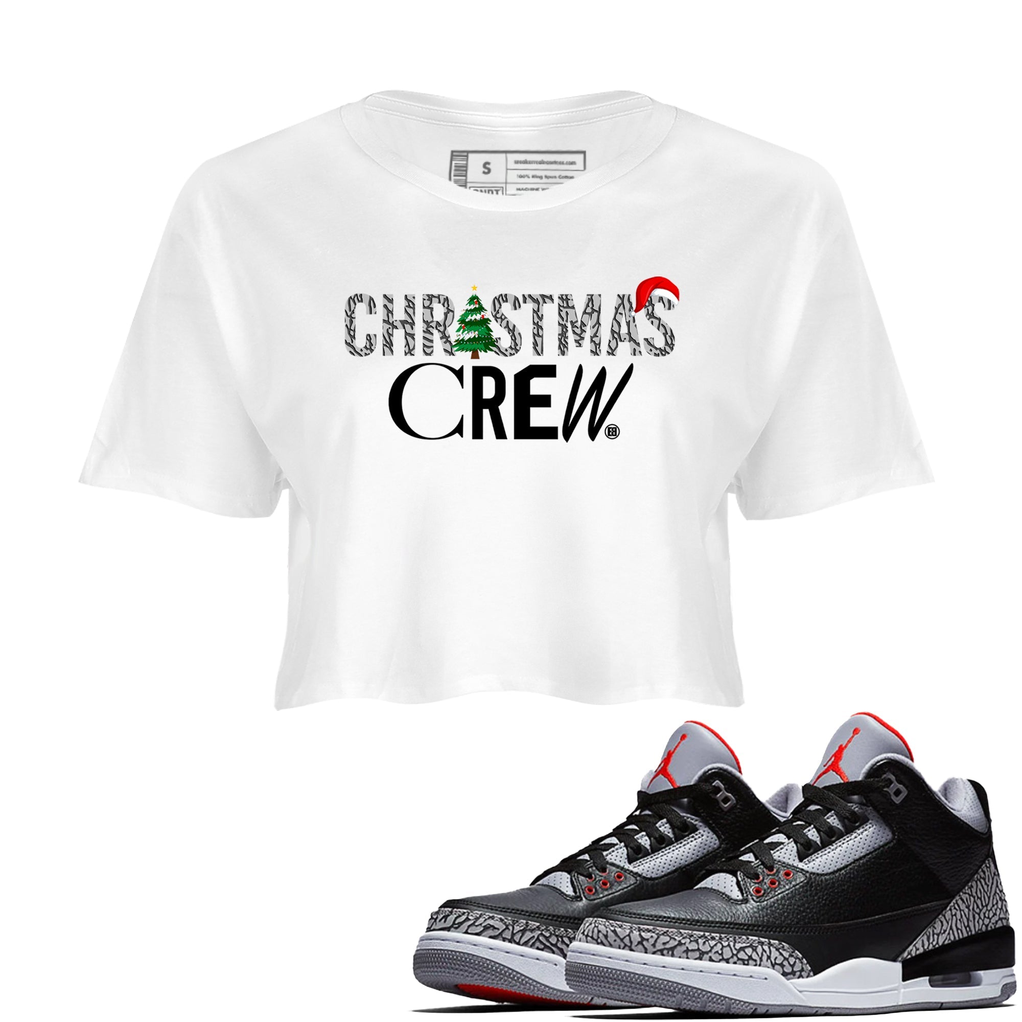Christmas Crew snkmatch Women's Top - Air Jordan 3 Black Cement