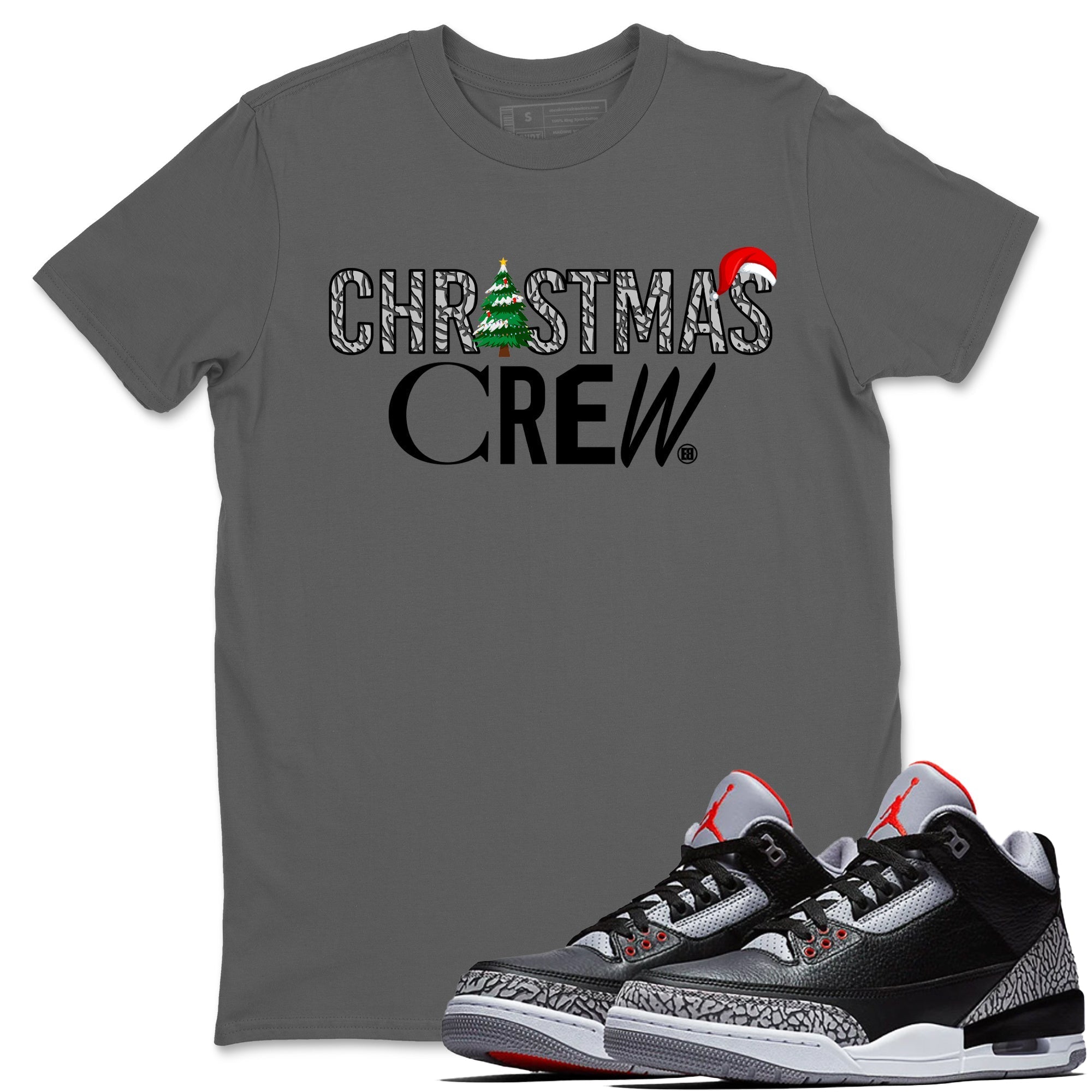 Christmas Crew snkmatch Tees - Air Jordan 3 Black Cement