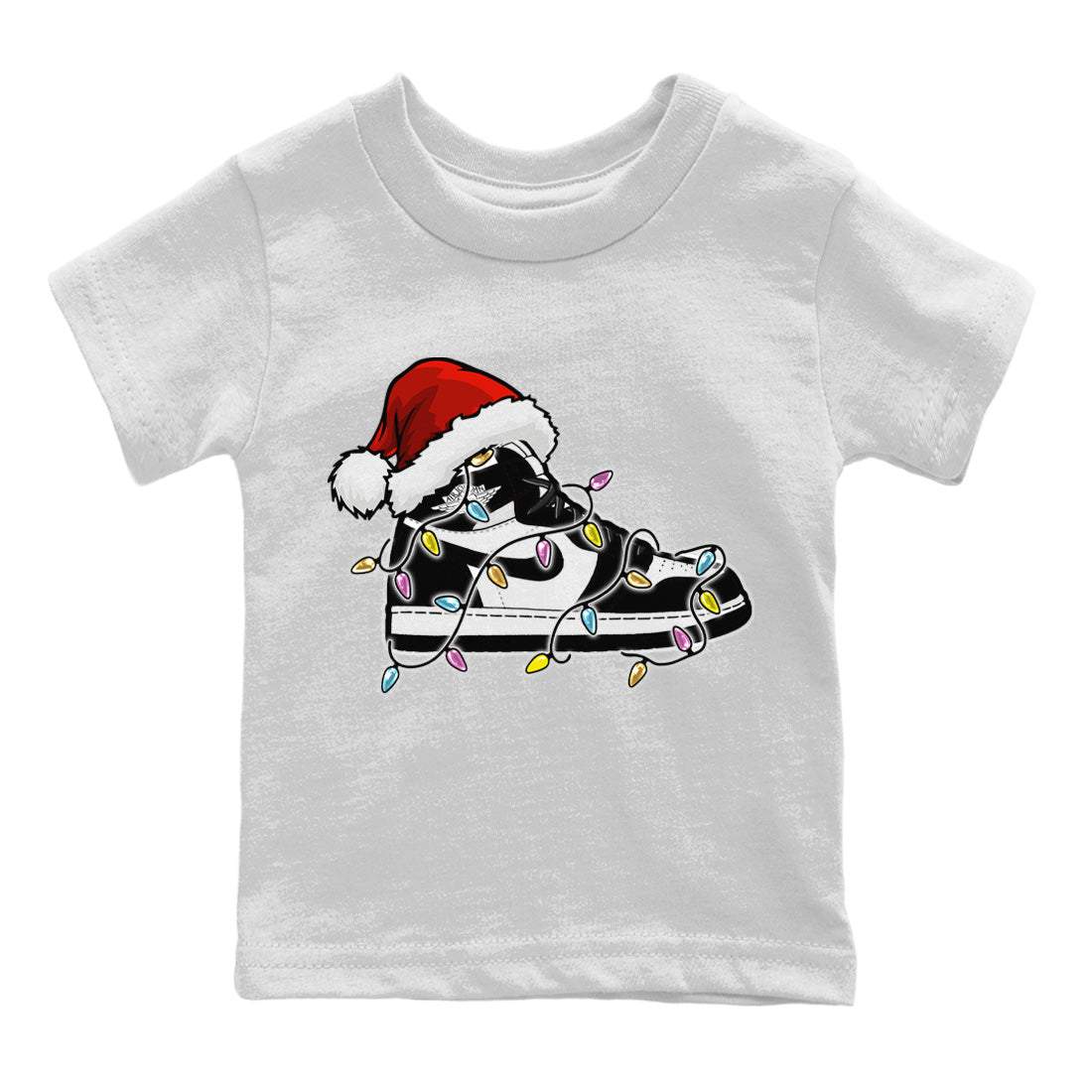 Christmas Light snkmatch Kids Tops - Air Jordan 1 Black White