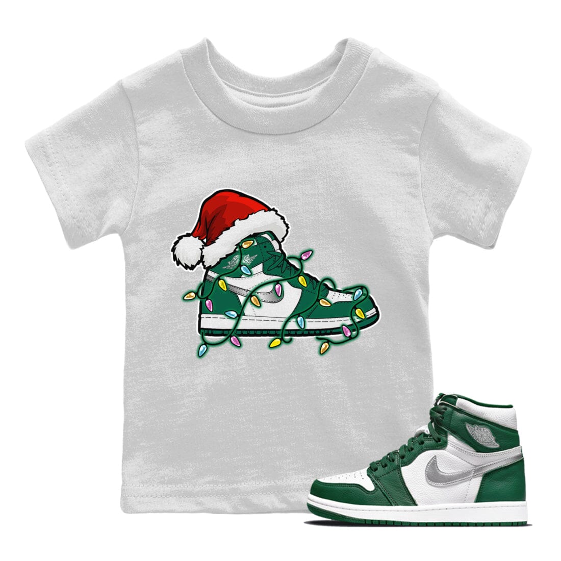 Christmas Light snkmatch Kids Tops - Air Jordan 1 Gorge Green