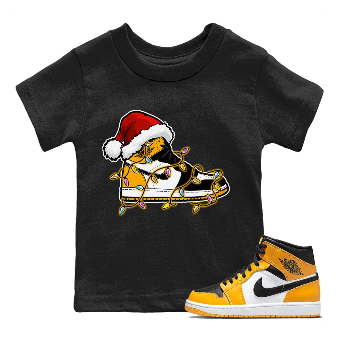 Christmas Light snkmatch Kids Tops - Air Jordan 1 Taxi