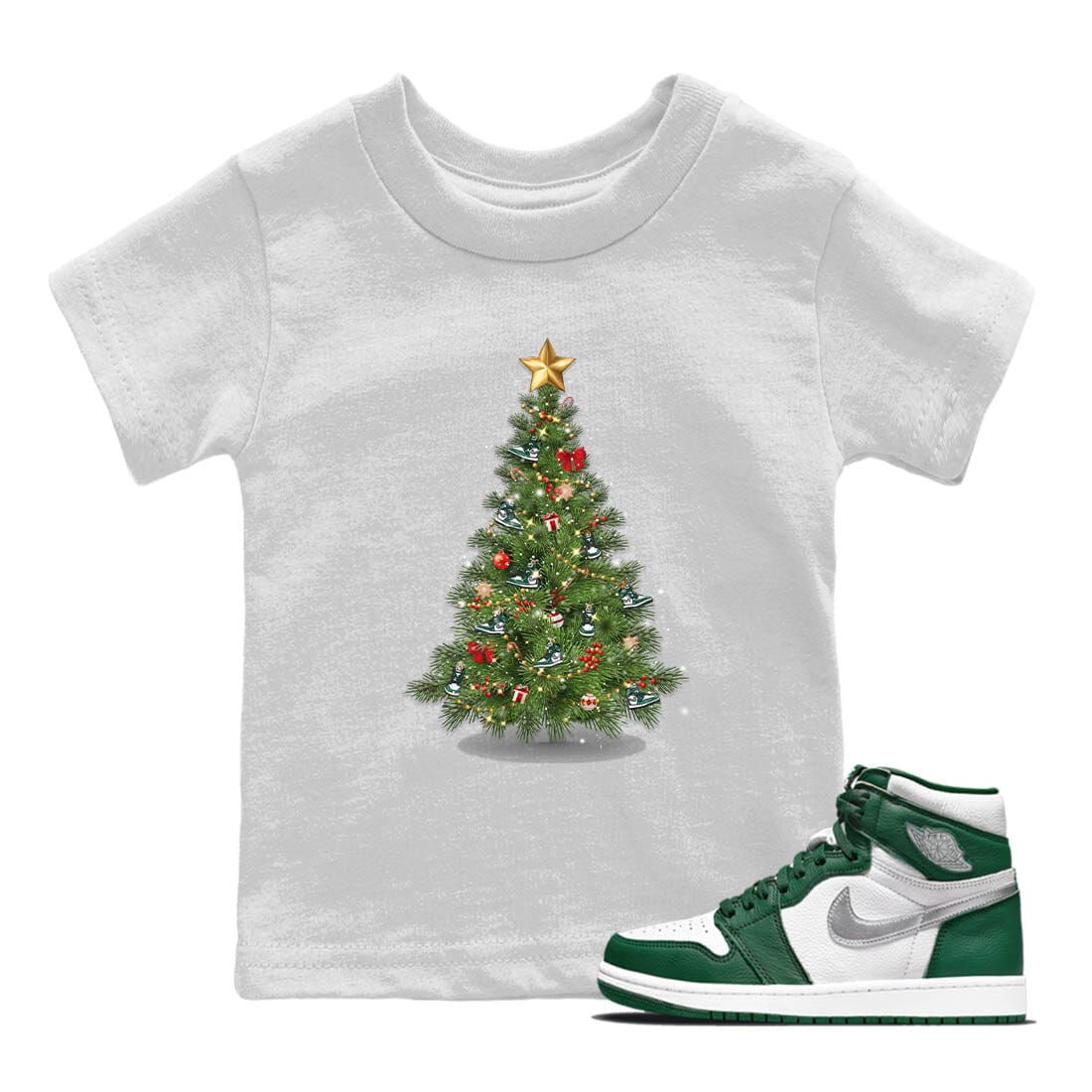 Christmas Tree Kids Tops - Air Jordan 1 Gorge Green