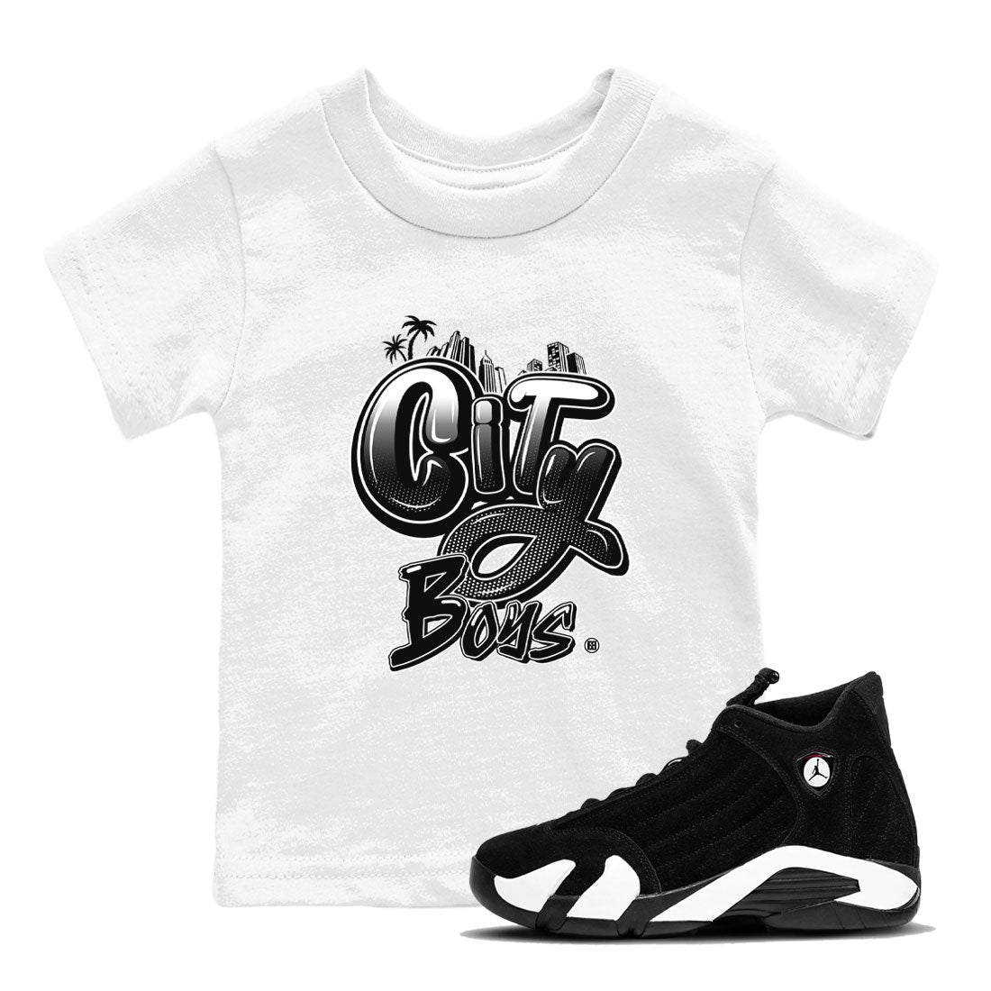 City Boys snkmatch Tees Kids - Air Jordan 14 Panda