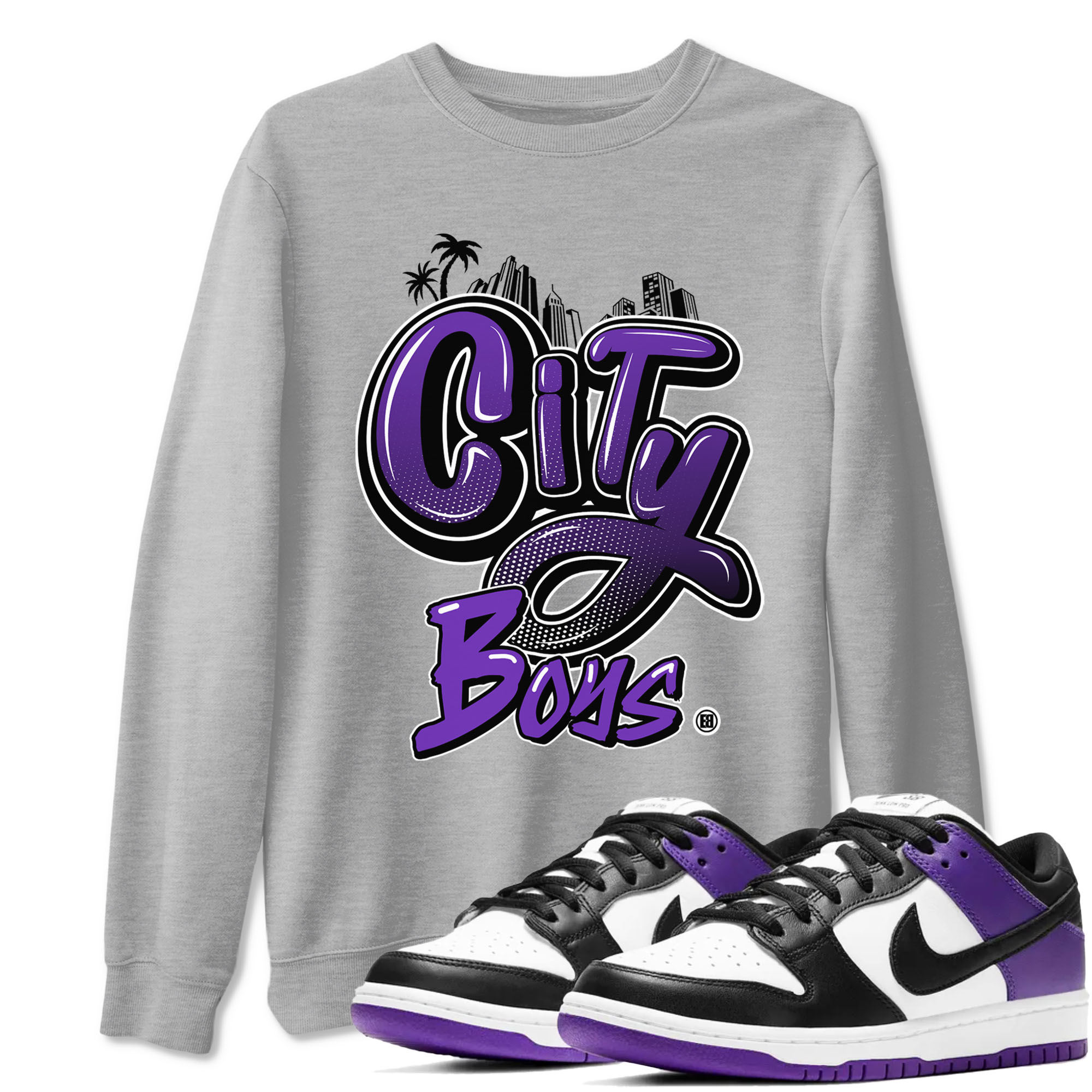 City Boys snkmatch Tees - Dunk Low Court Purple