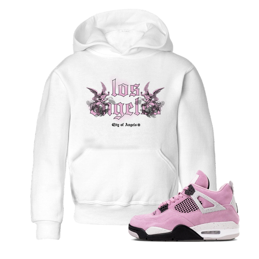 City Of Angeles snkmatch Tees Kids - Air Jordan 4 Orchid