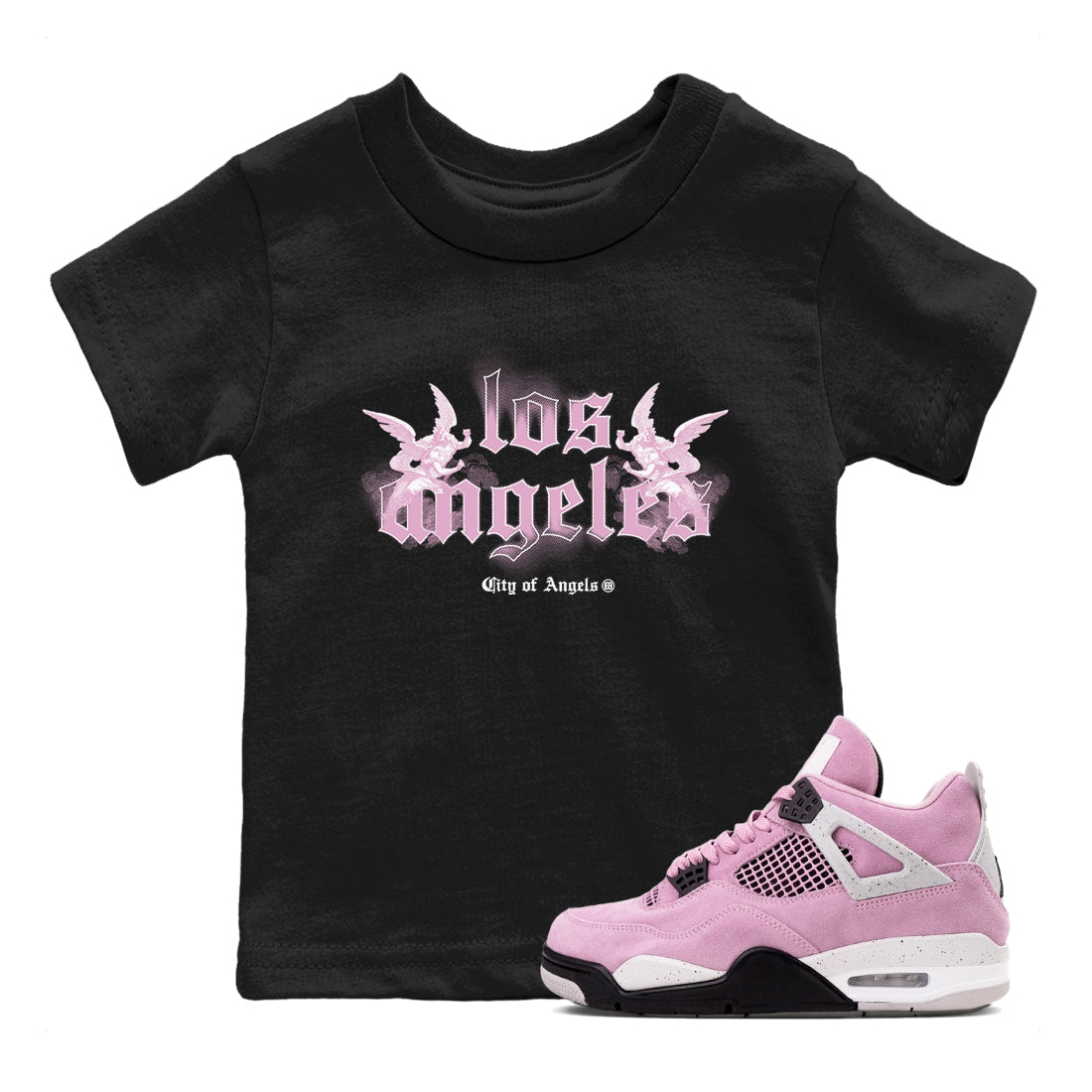 City Of Angeles snkmatch Tees Kids - Air Jordan 4 Orchid