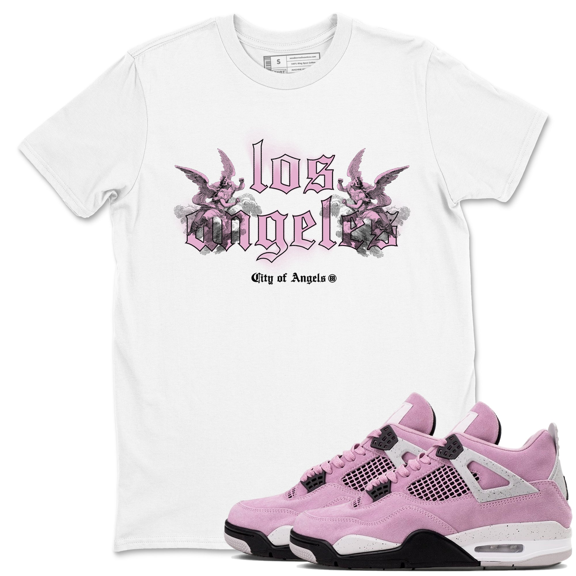City Of Angeles snkmatch Tees - Air Jordan 4 Orchid