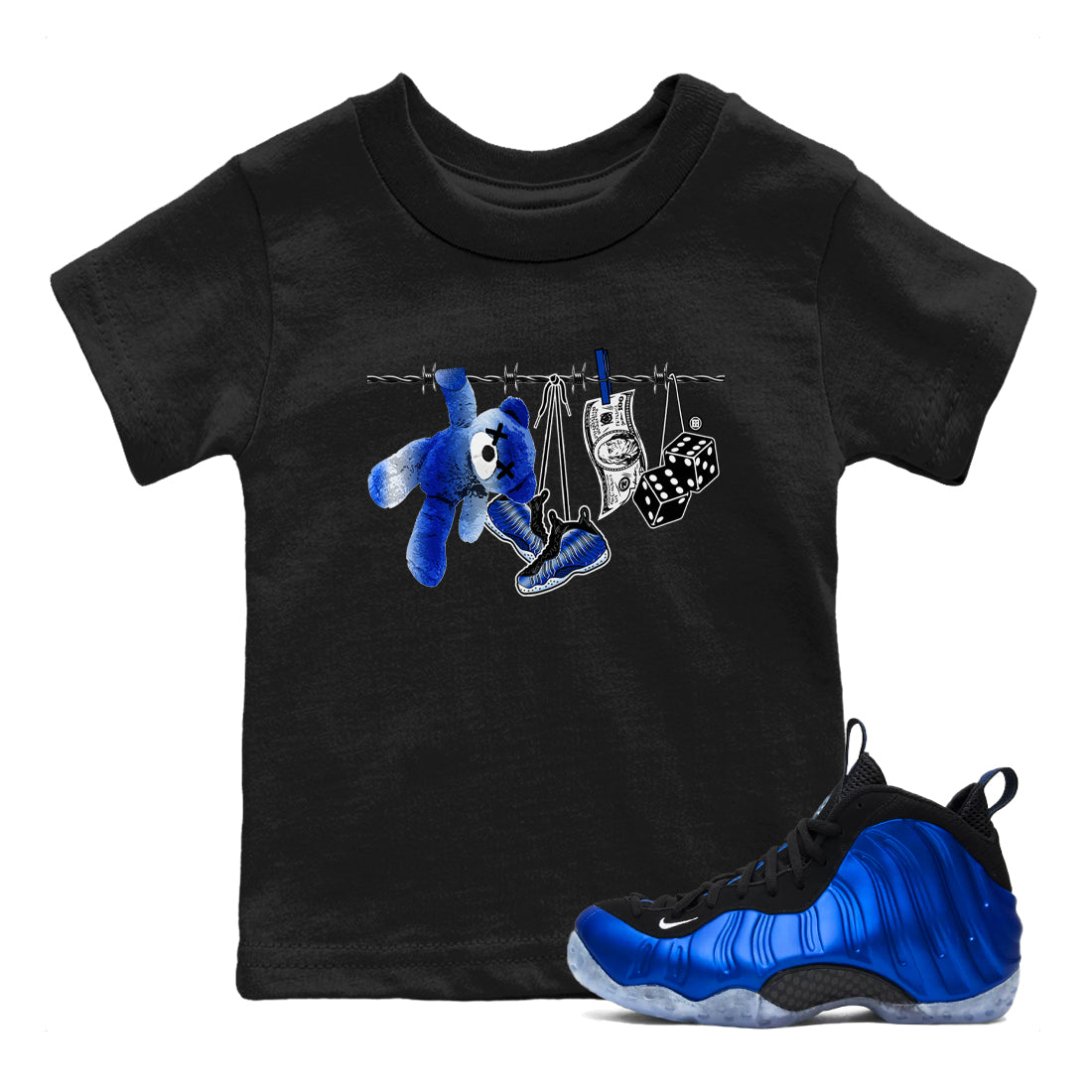 Clothesline snkmatch Tees Kids - Air Foamposite One Royal