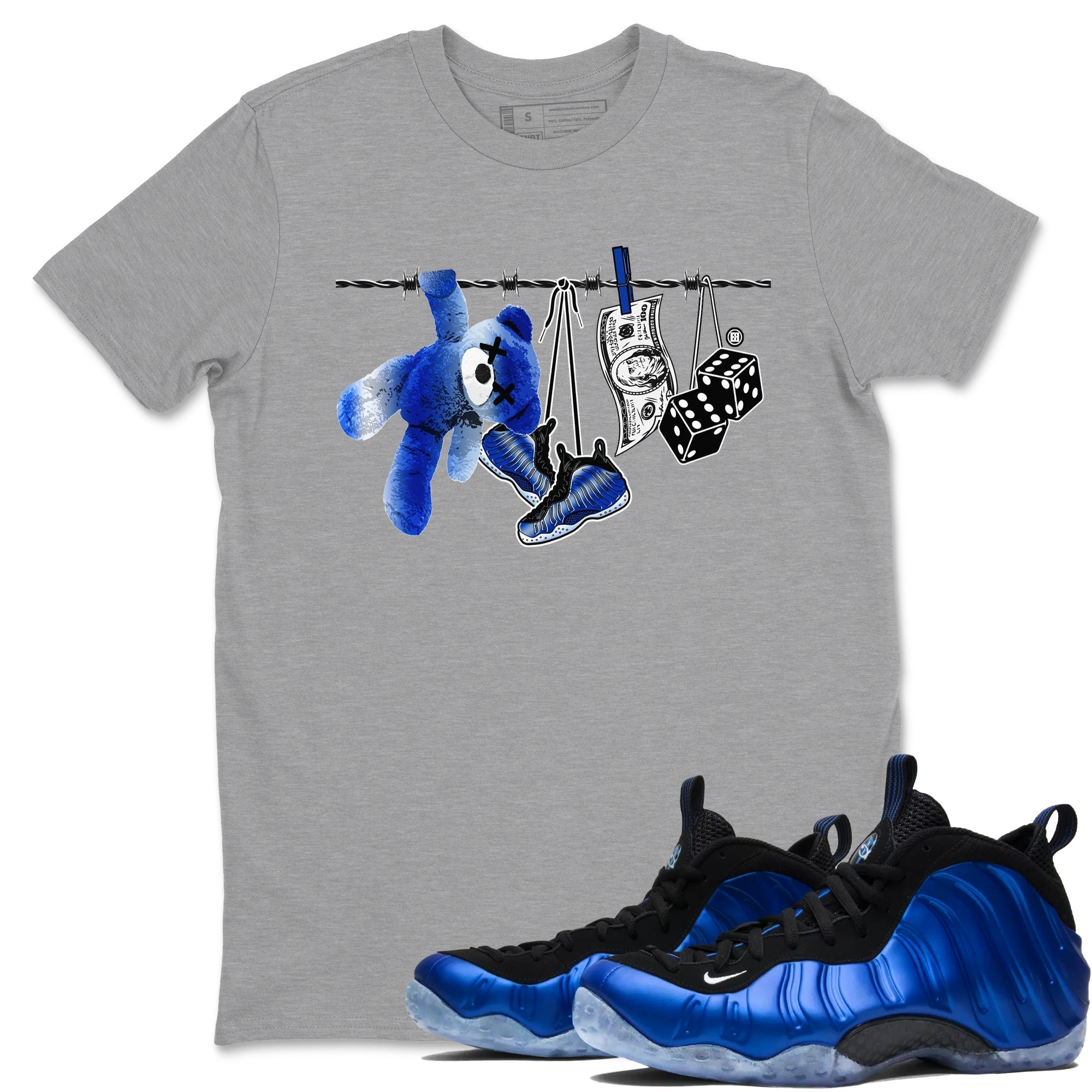 Clothesline snkmatch Tees - Air Foamposite One Royal