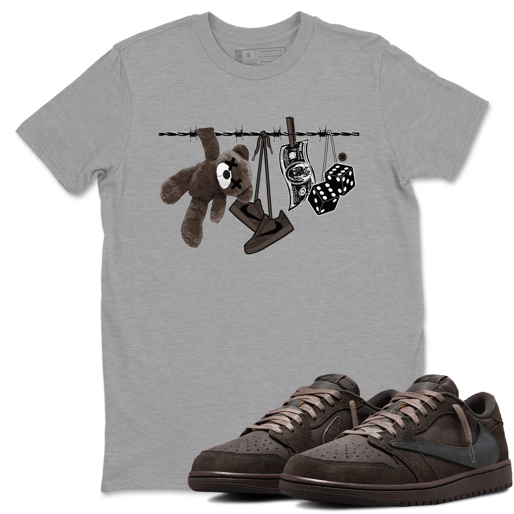 Clothesline snkmatch Tees - Air Jordan 1 Travis Scott Velvet Brown