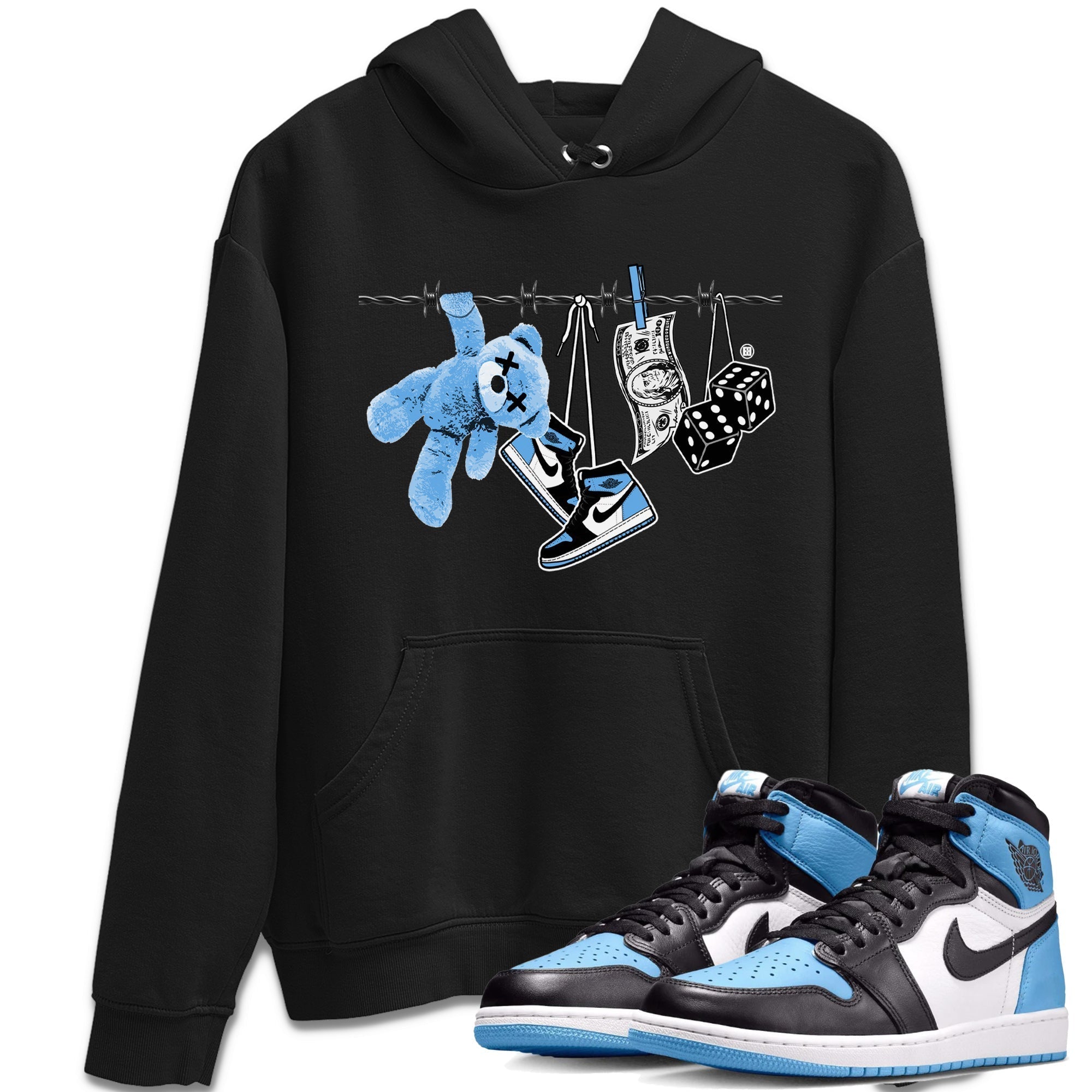 Clothesline Unisex Tops - Air Jordan 1 UNC Toe