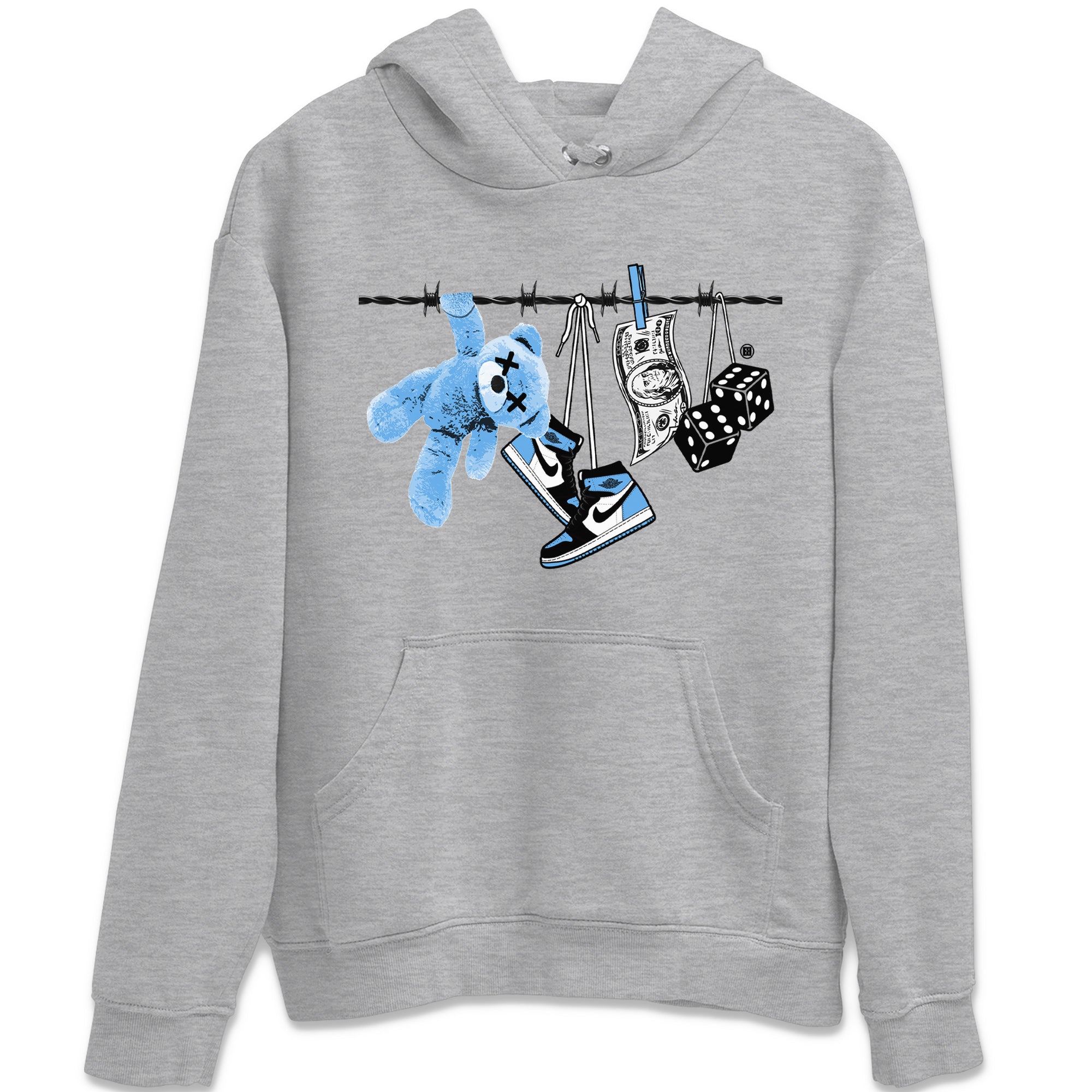 Clothesline Unisex Tops - Air Jordan 1 UNC Toe