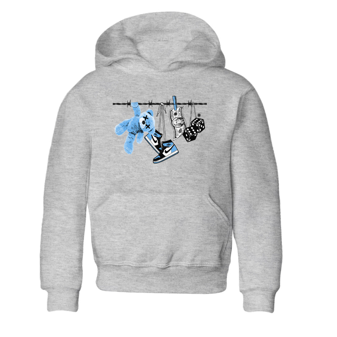 Clothesline Kids Tops - Air Jordan 1 UNC Toe