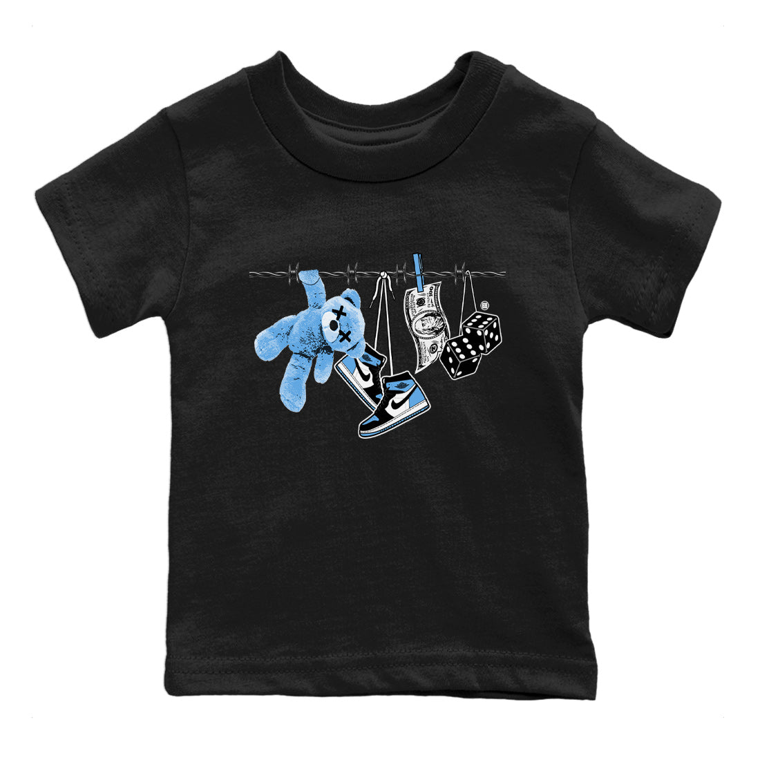 Clothesline Kids Tops - Air Jordan 1 UNC Toe