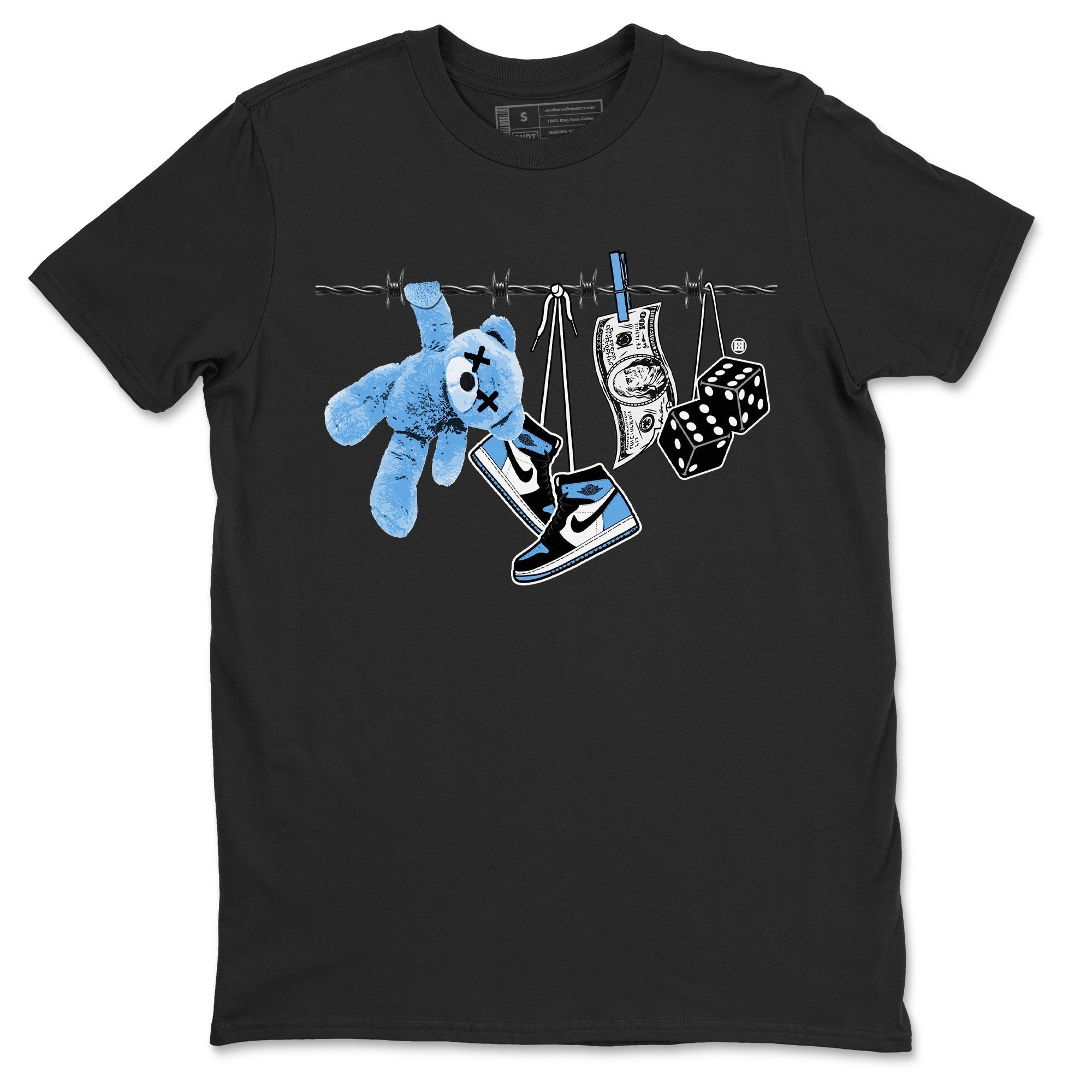 Clothesline Unisex Tops - Air Jordan 1 UNC Toe