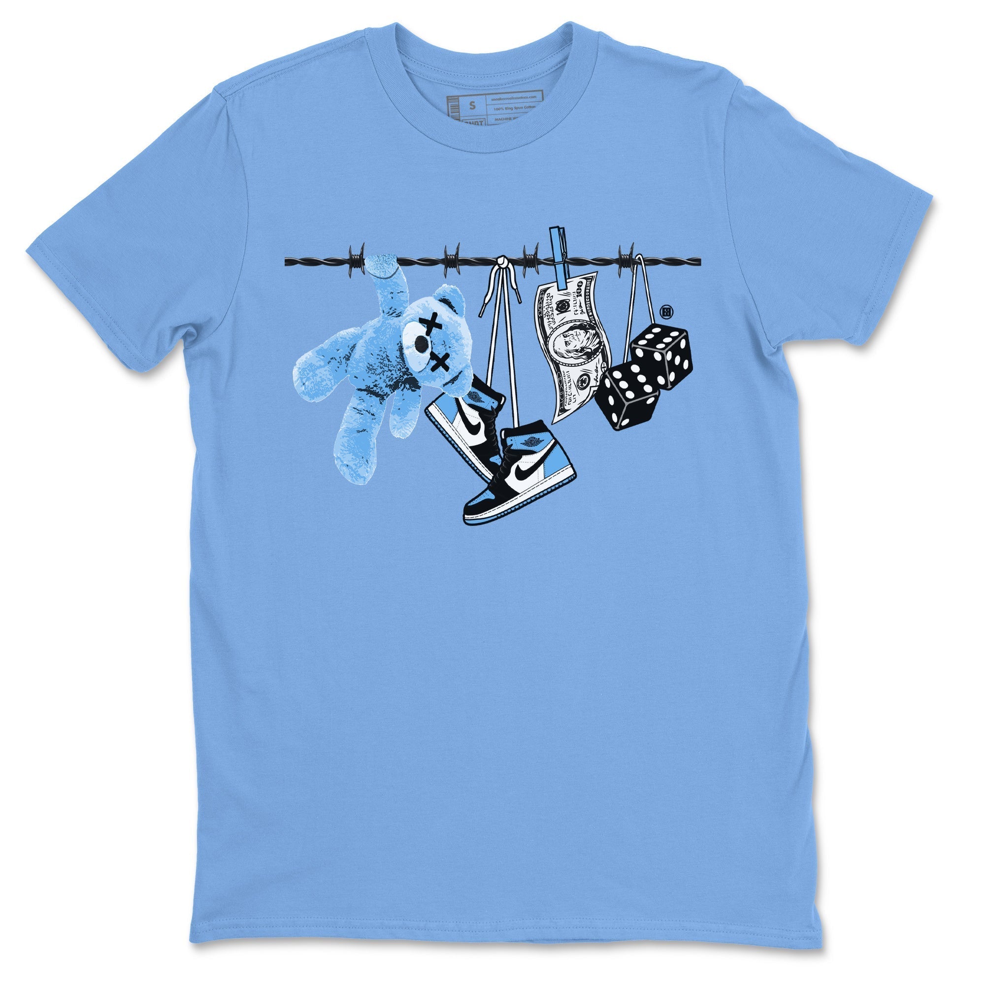 Clothesline Unisex Tops - Air Jordan 1 UNC Toe