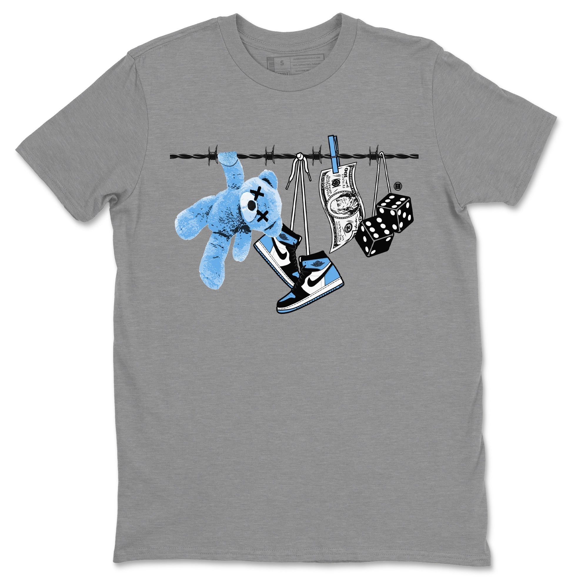 Clothesline Unisex Tops - Air Jordan 1 UNC Toe