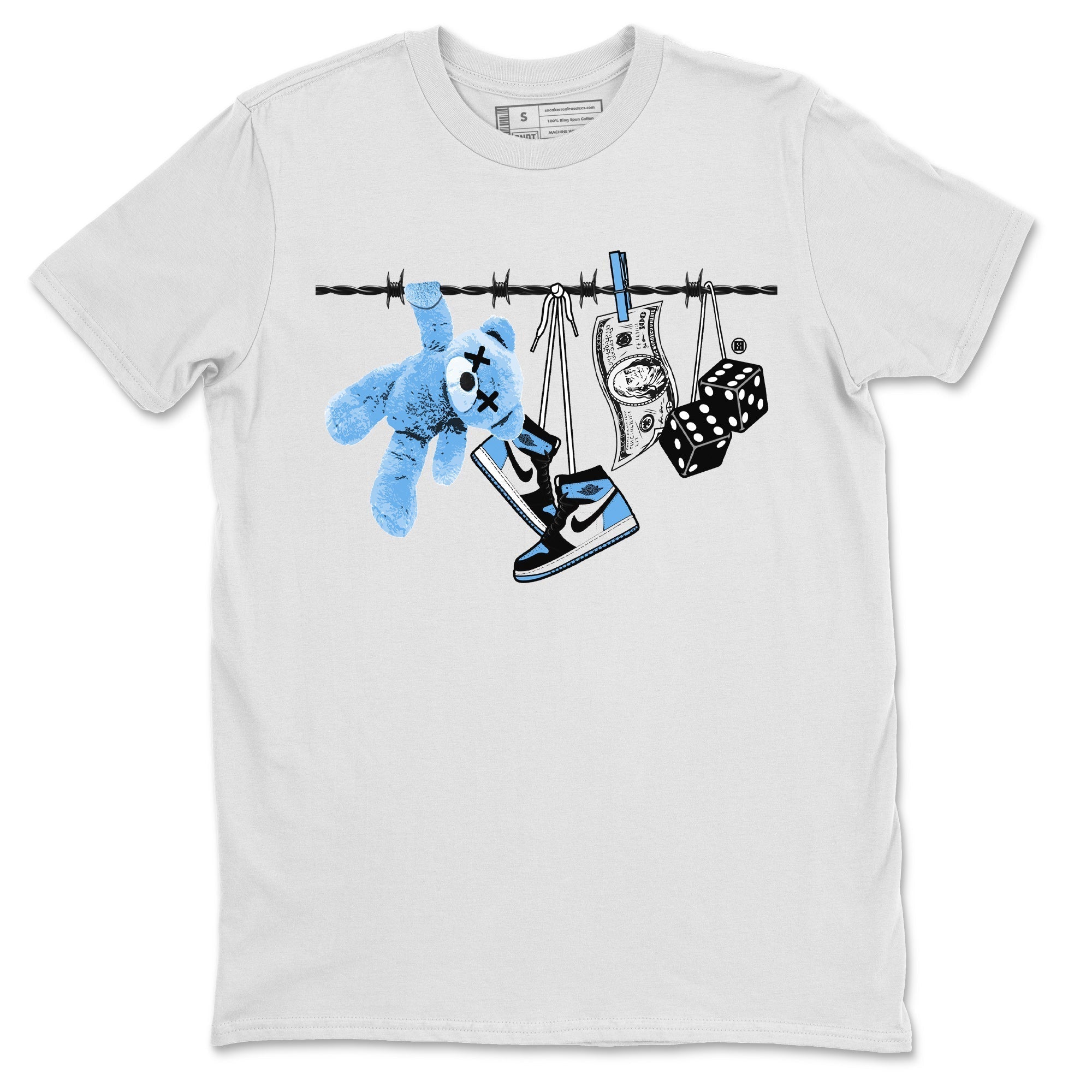 Clothesline Unisex Tops - Air Jordan 1 UNC Toe
