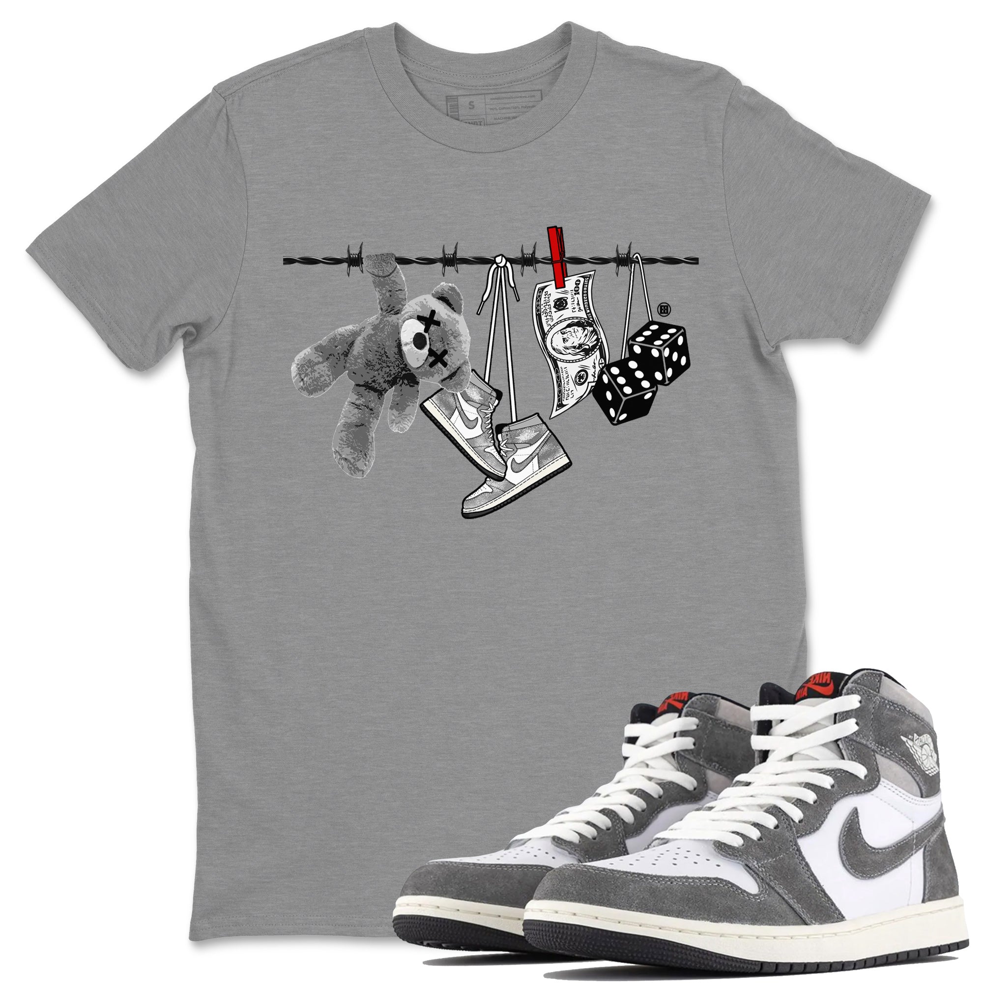 Clothesline Unisex Tops - Air Jordan 1 Washed Heritage