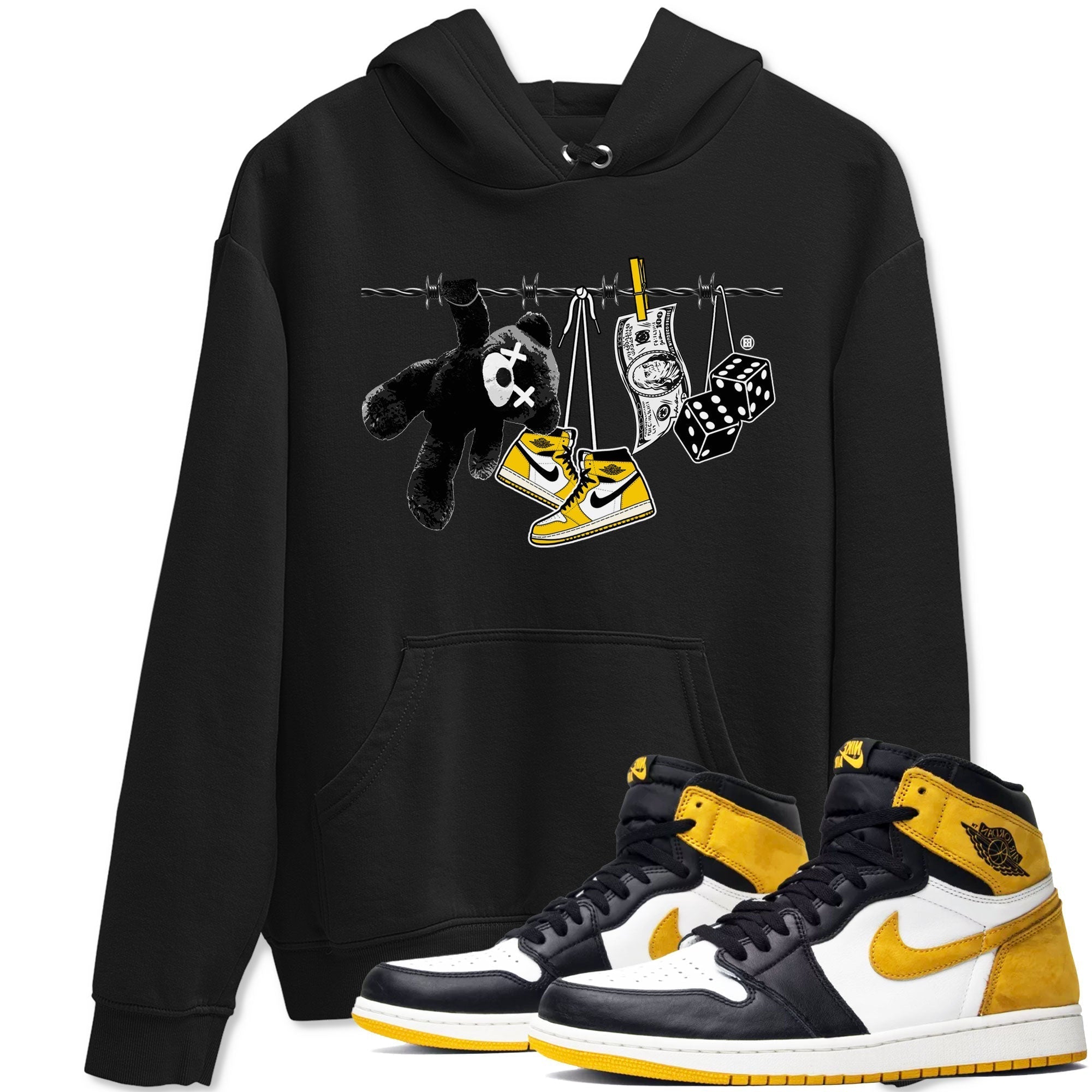 Clothesline snkmatch Tees - Air Jordan 1 Yellow Ochre