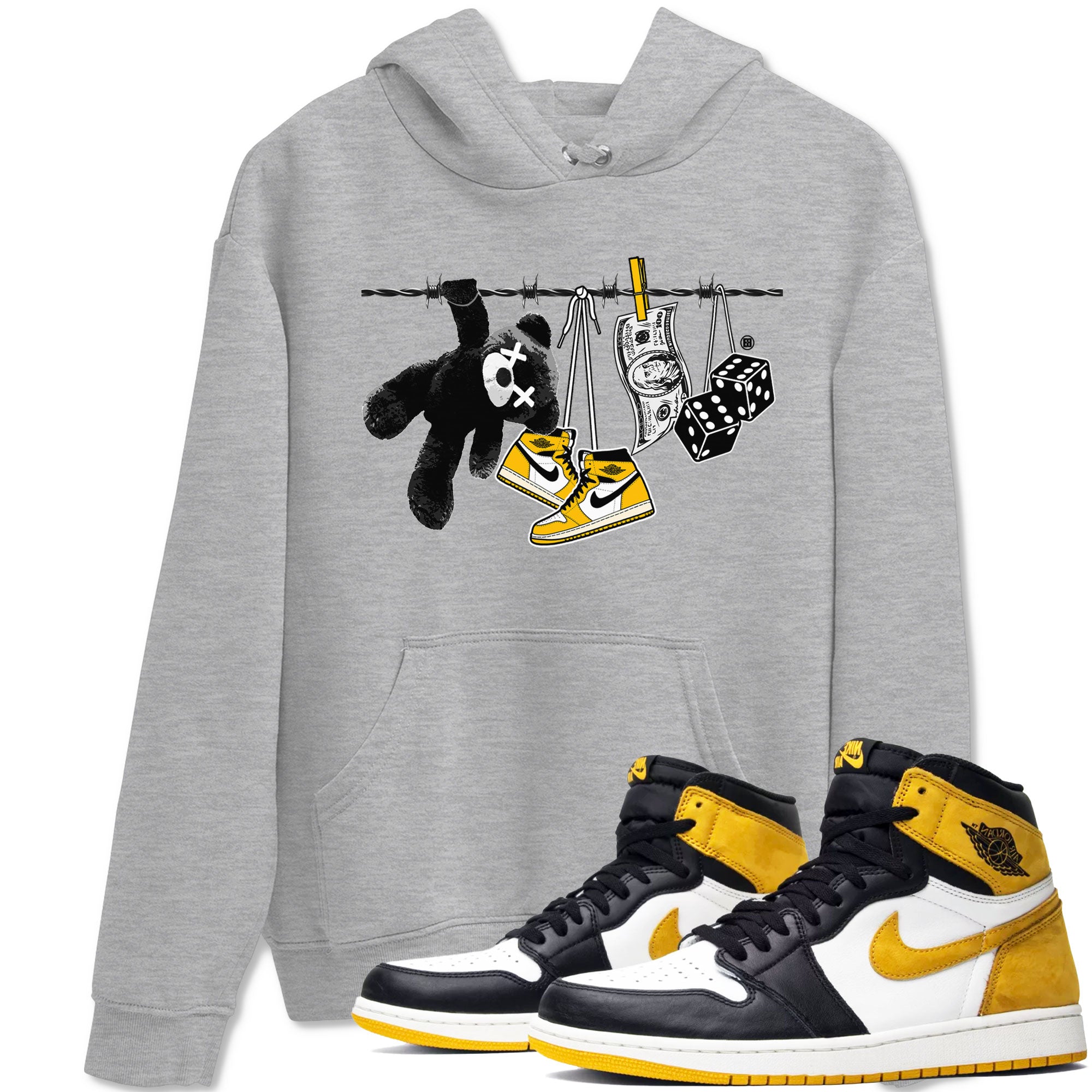 Clothesline snkmatch Tees - Air Jordan 1 Yellow Ochre