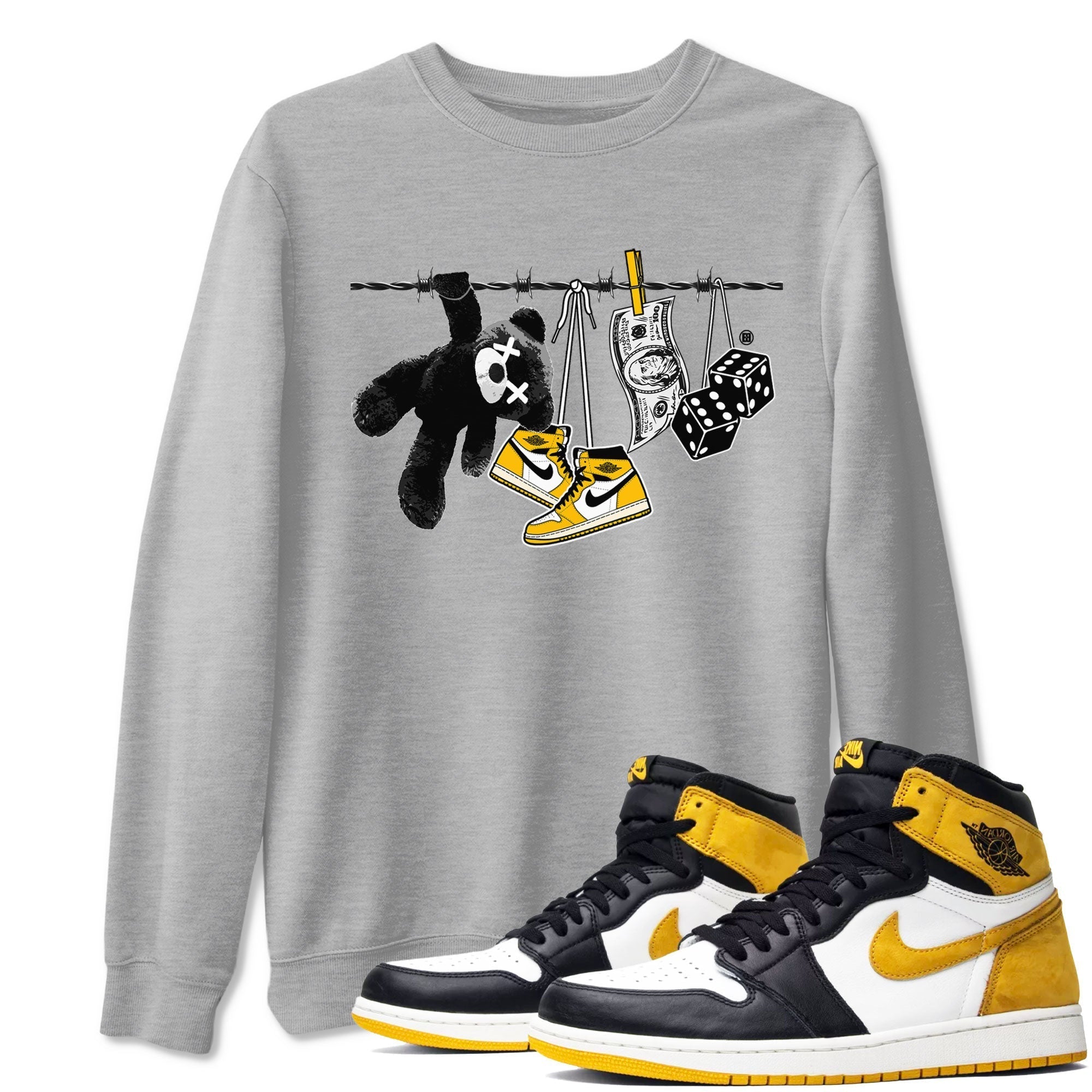 Clothesline snkmatch Tees - Air Jordan 1 Yellow Ochre