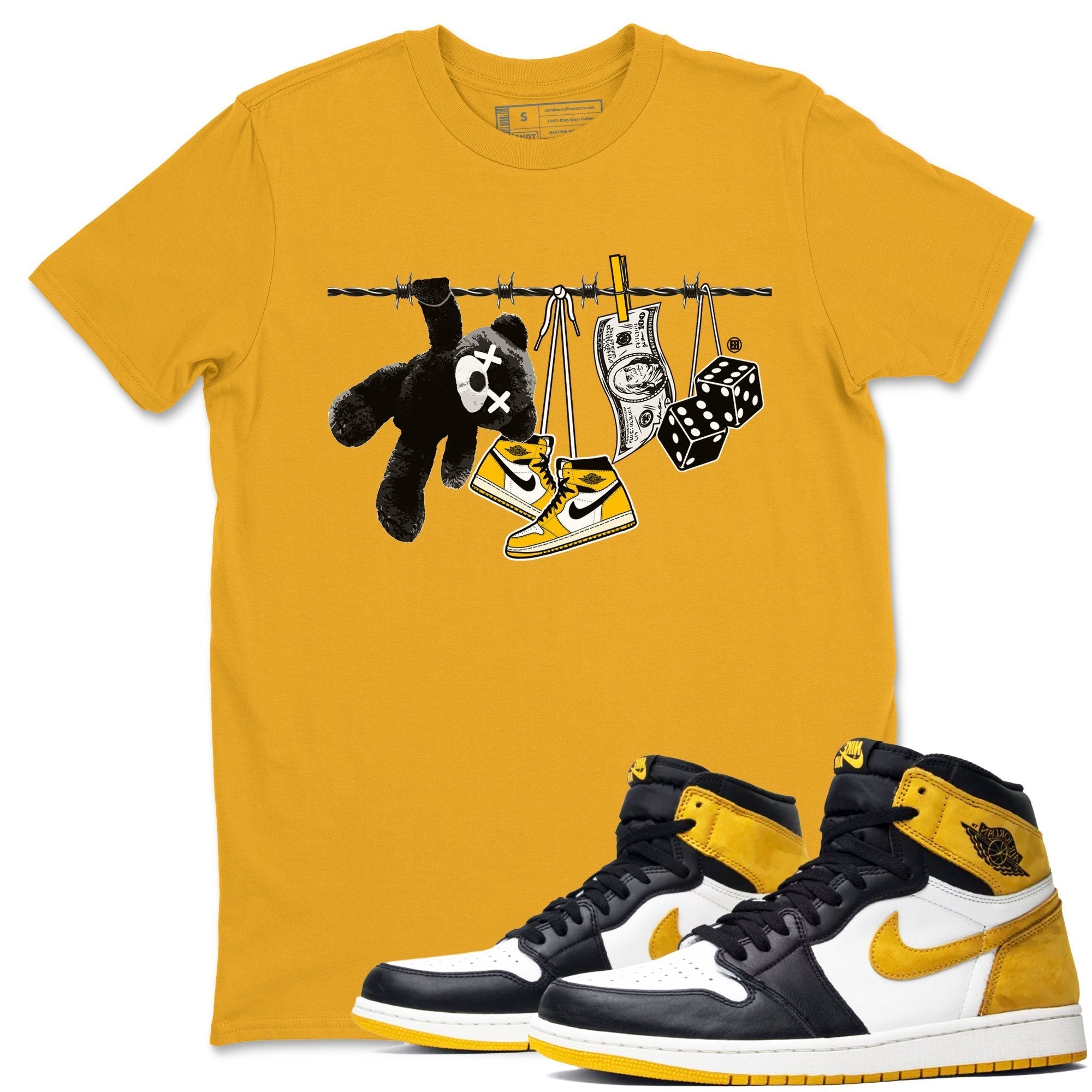 Clothesline snkmatch Tees - Air Jordan 1 Yellow Ochre