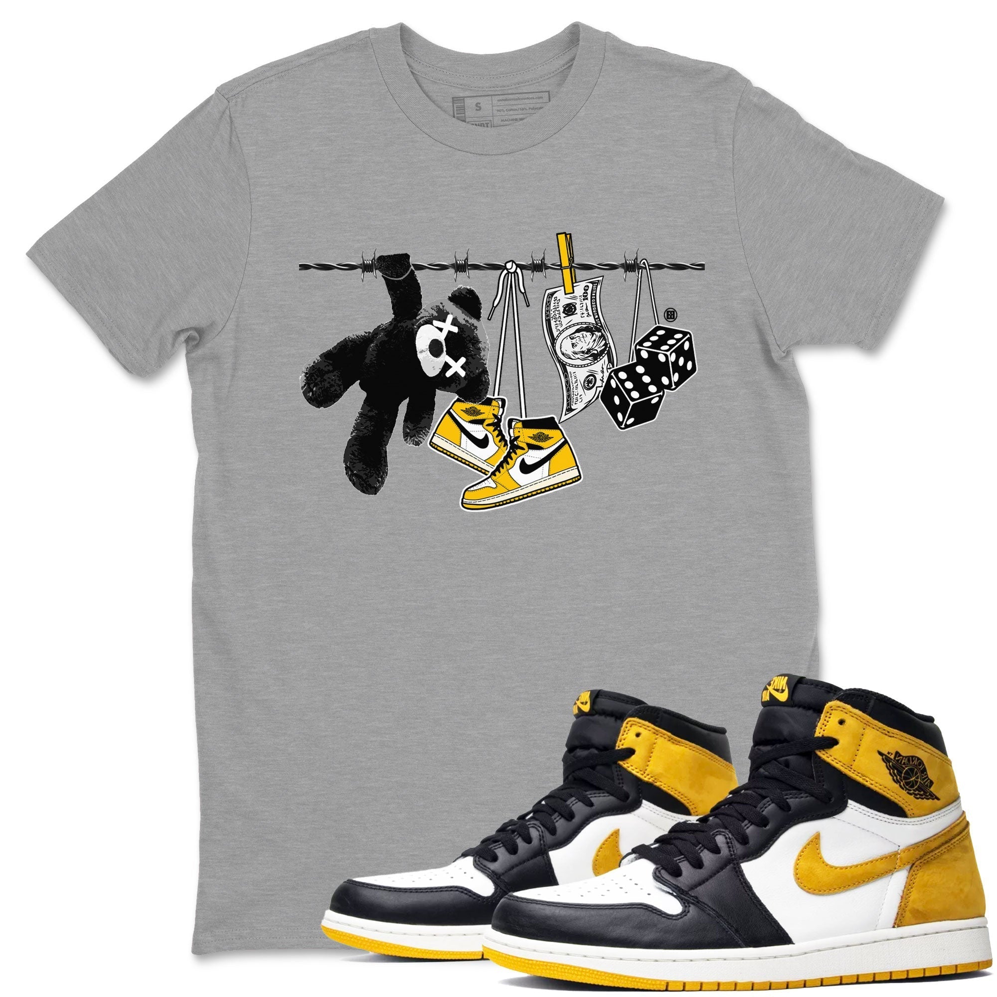 Clothesline snkmatch Tees - Air Jordan 1 Yellow Ochre