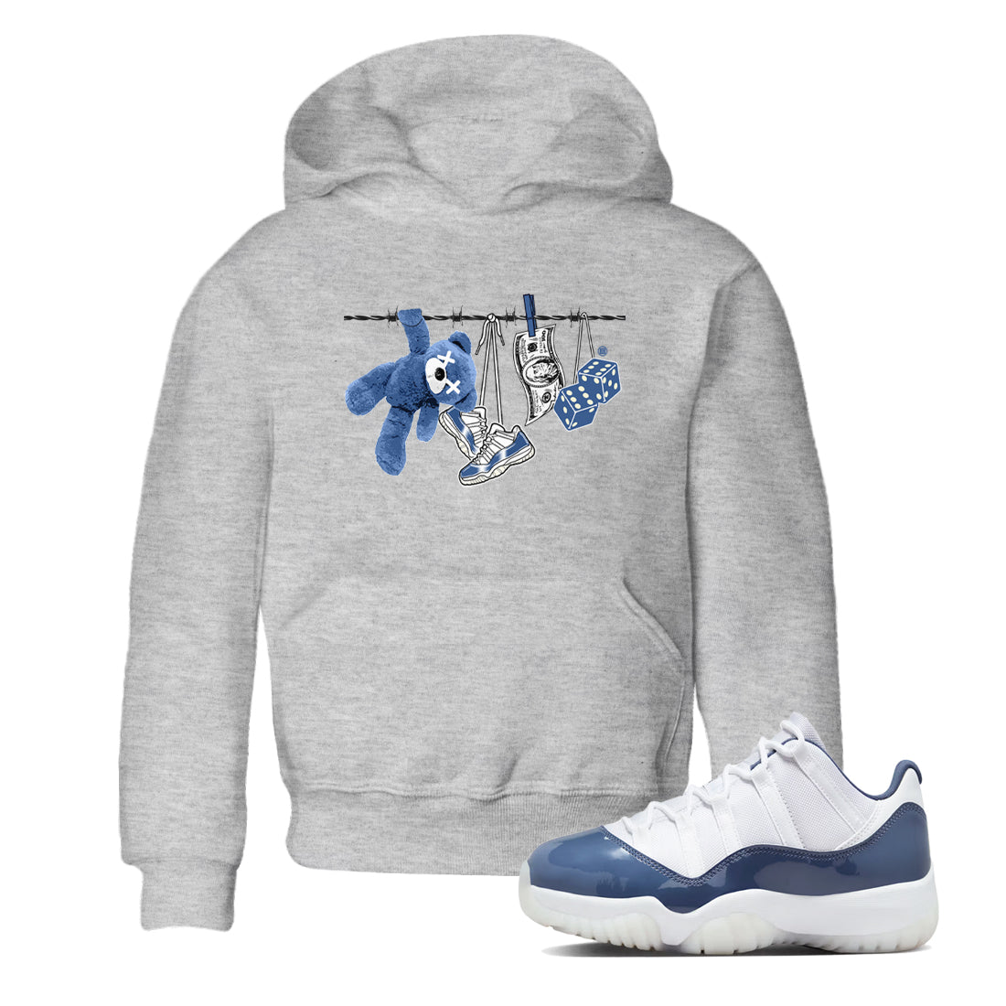 Clothesline snkmatch Tees Kids - Air Jordan 11 Diffused Blue