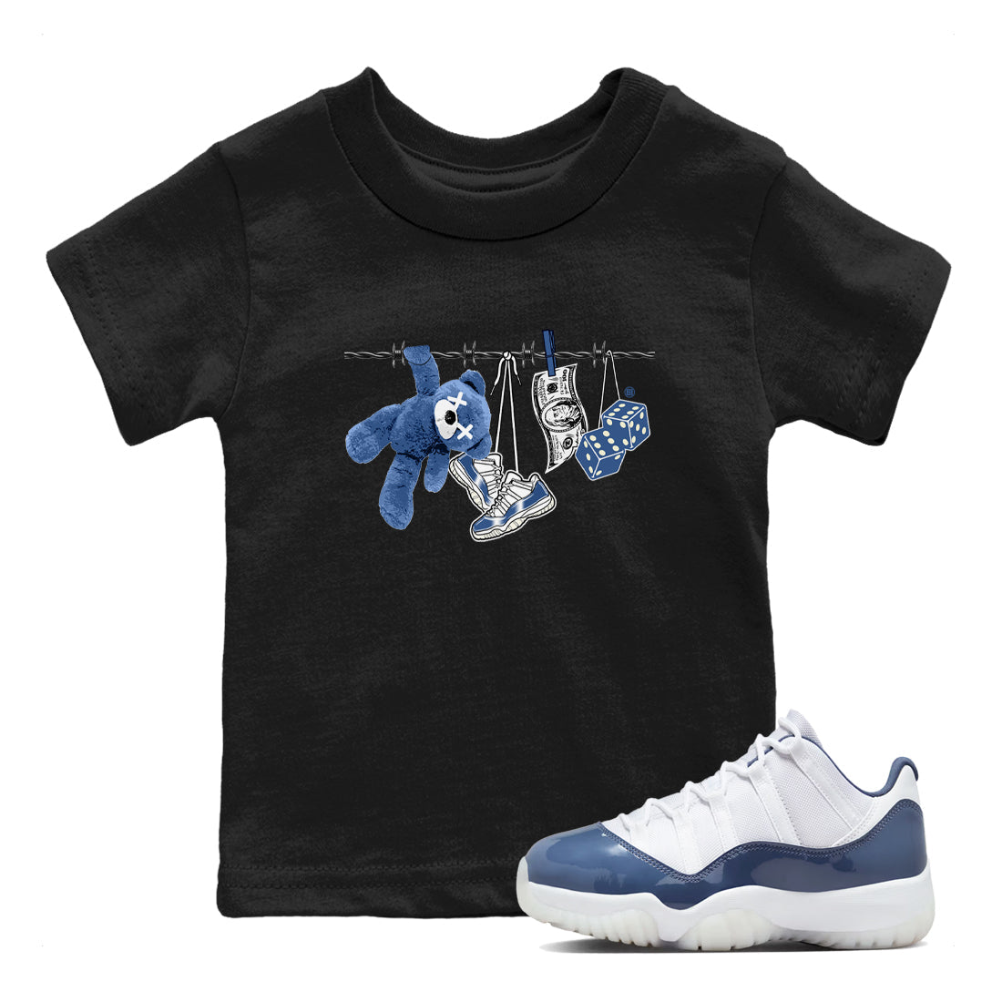 Clothesline snkmatch Tees Kids - Air Jordan 11 Diffused Blue