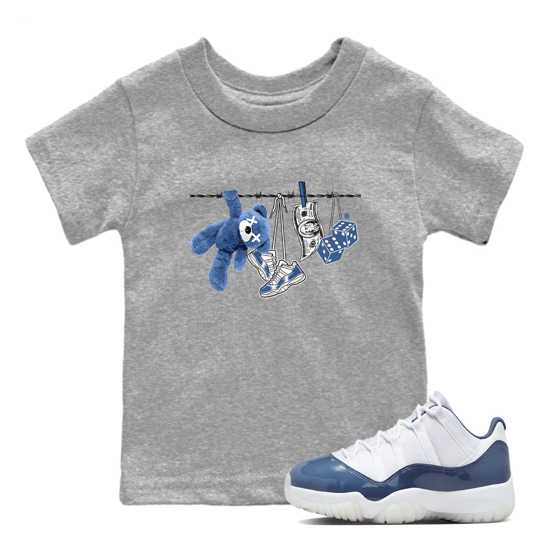 Clothesline snkmatch Tees Kids - Air Jordan 11 Diffused Blue