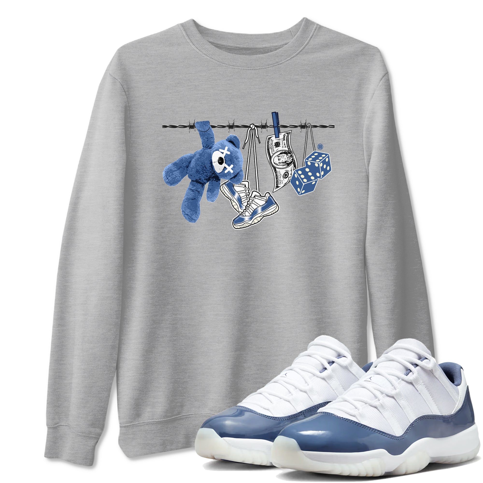 Clothesline snkmatch Tees - Air Jordan 11 Diffused Blue