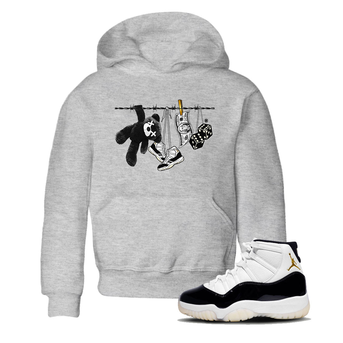 Clothesline snkmatch Tees Kids - Air Jordan 11 Gratitude