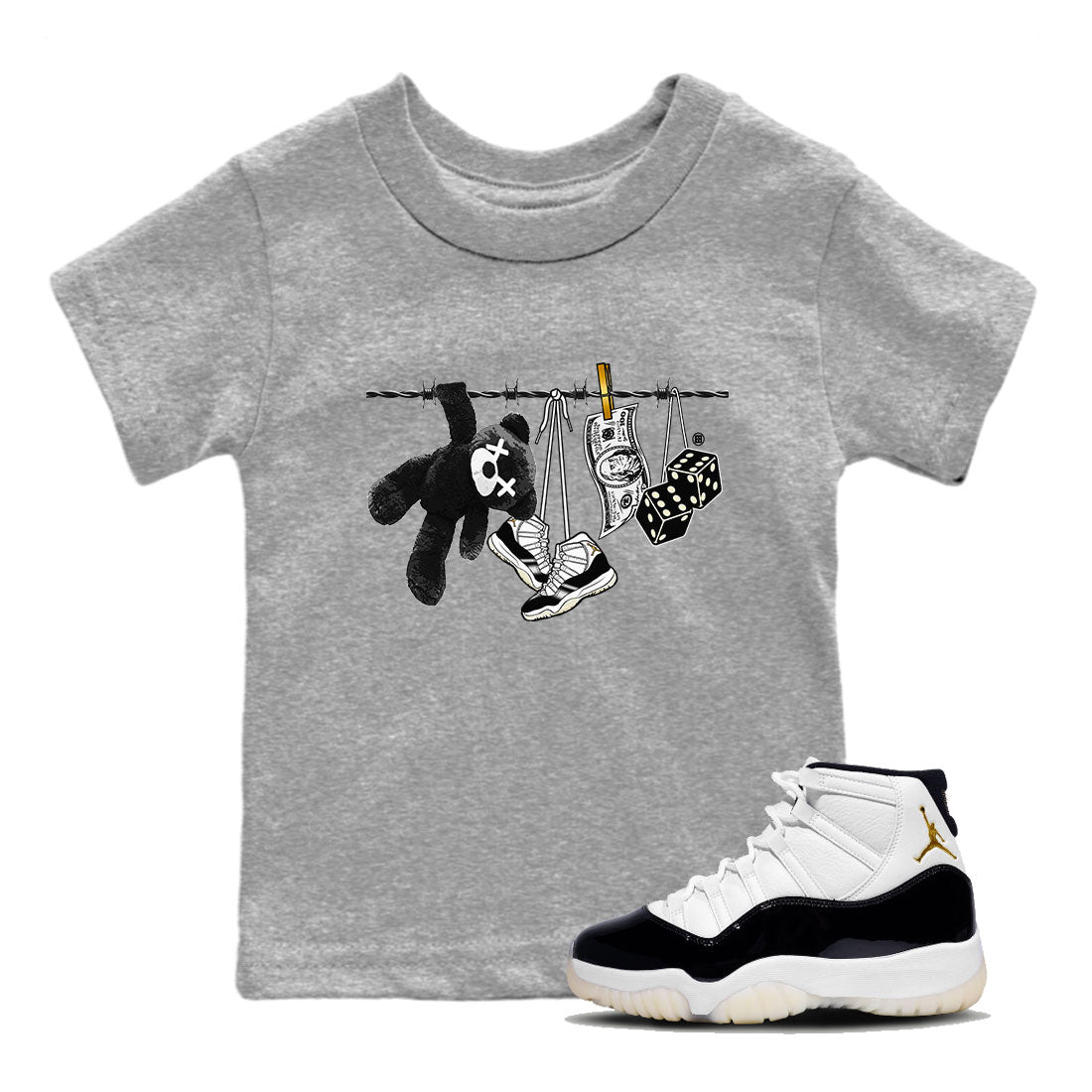 Clothesline snkmatch Tees Kids - Air Jordan 11 Gratitude