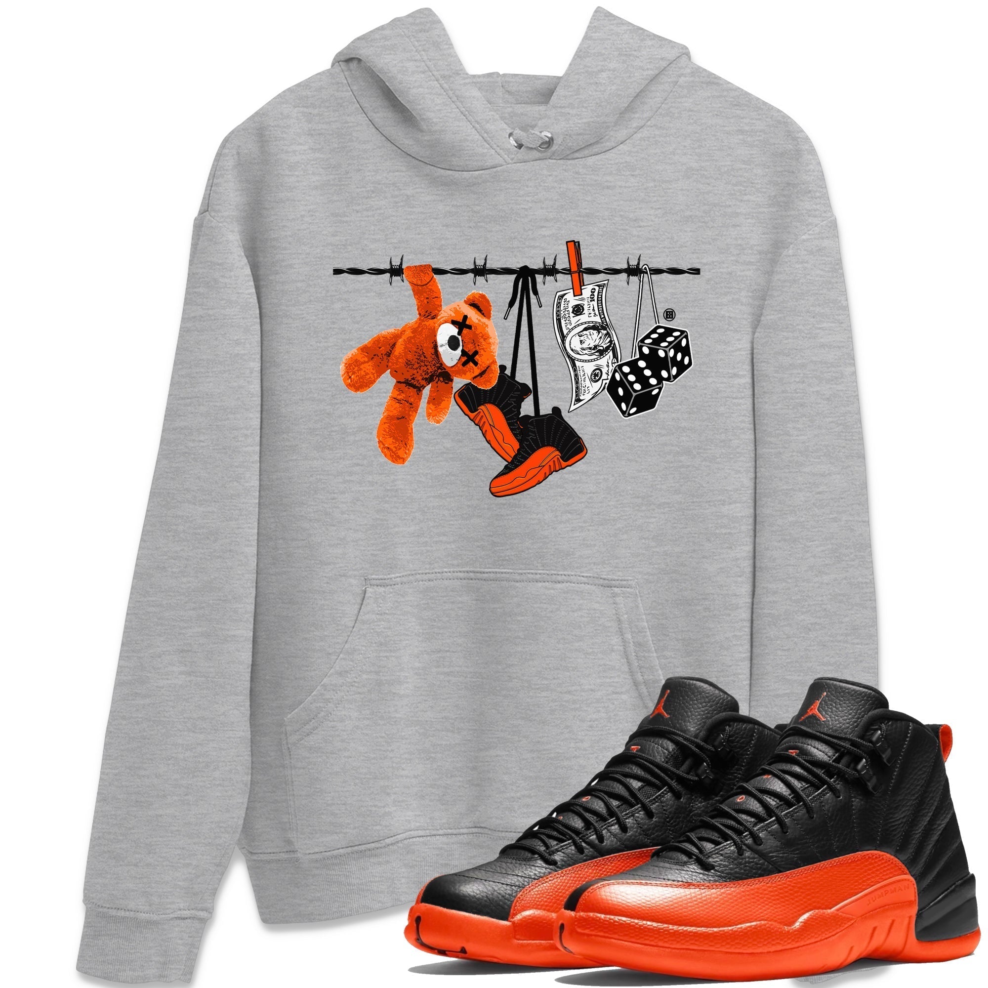 Clothesline Unisex Tops - Air Jordan 12 Brilliant Orange