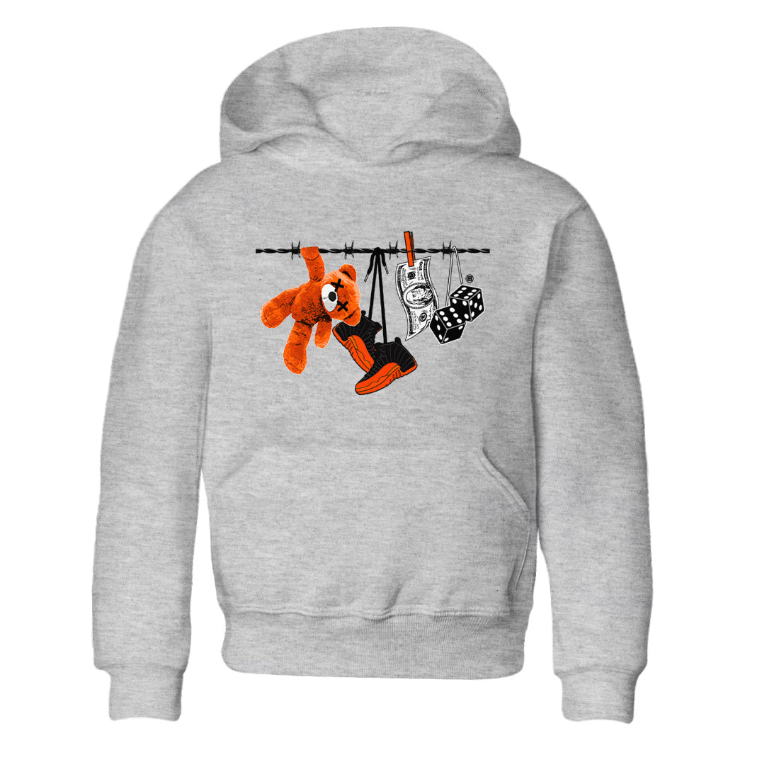 Clothesline Kids Tops - Air Jordan 12 Brilliant Orange