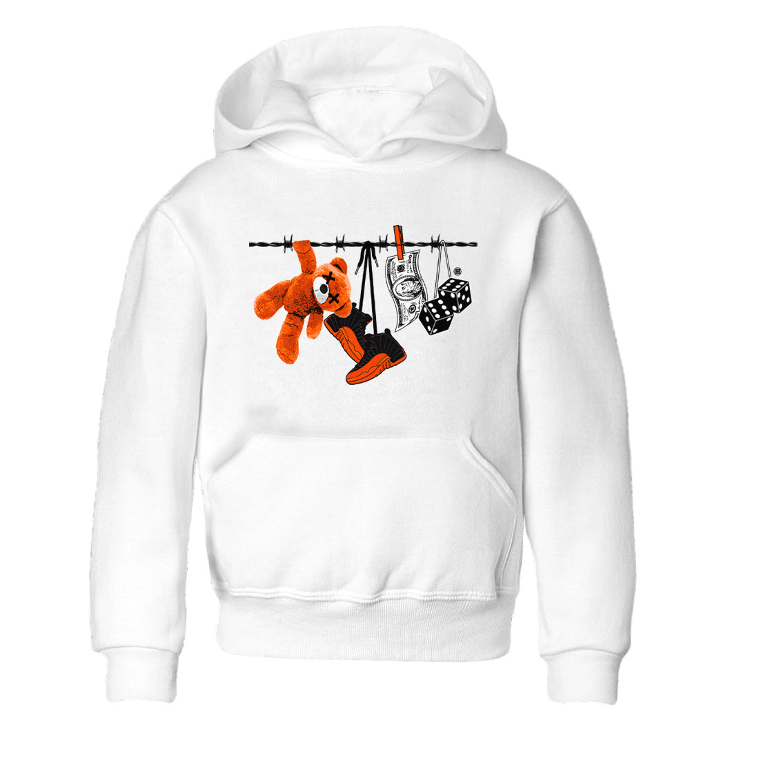Clothesline Kids Tops - Air Jordan 12 Brilliant Orange