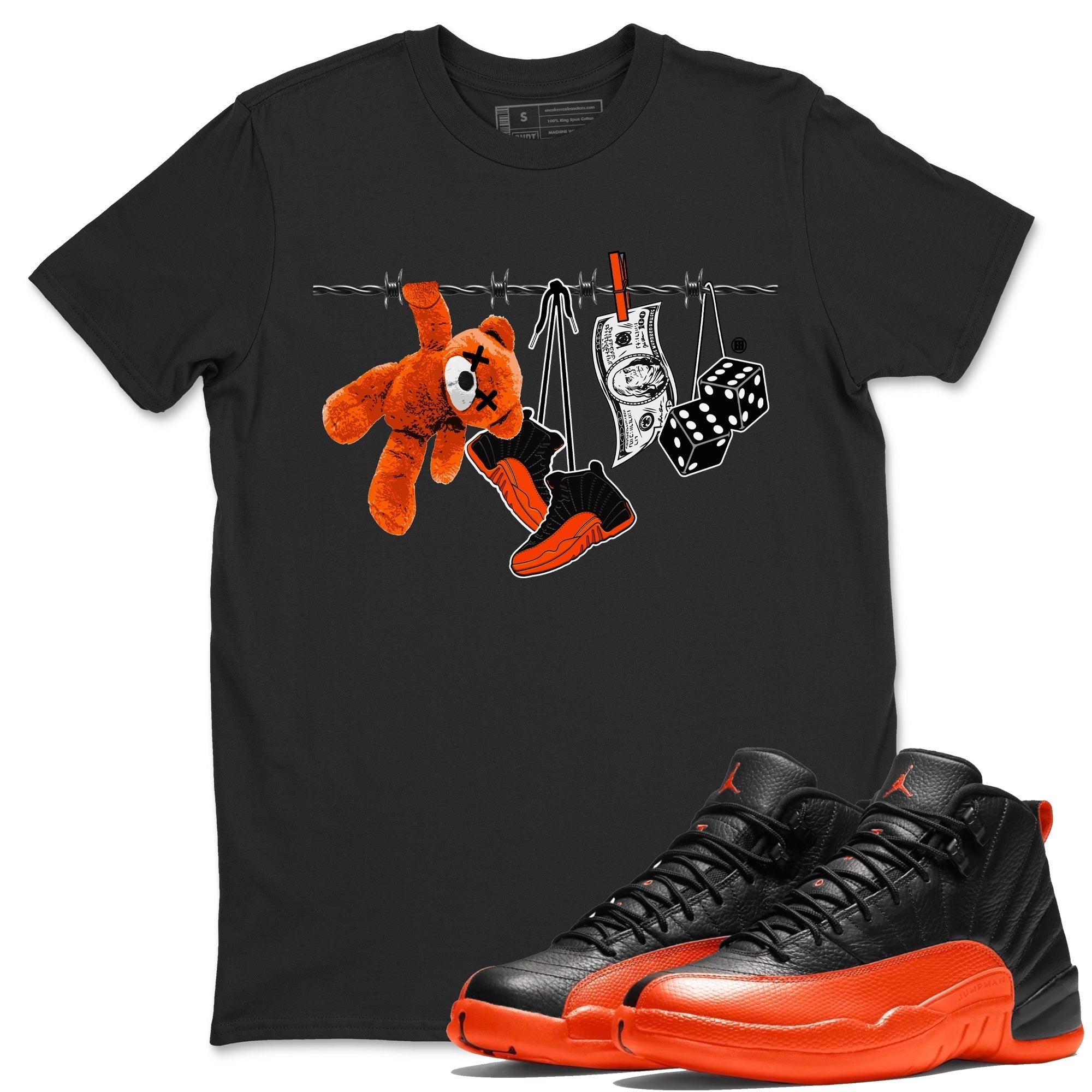 Clothesline Unisex Tops - Air Jordan 12 Brilliant Orange