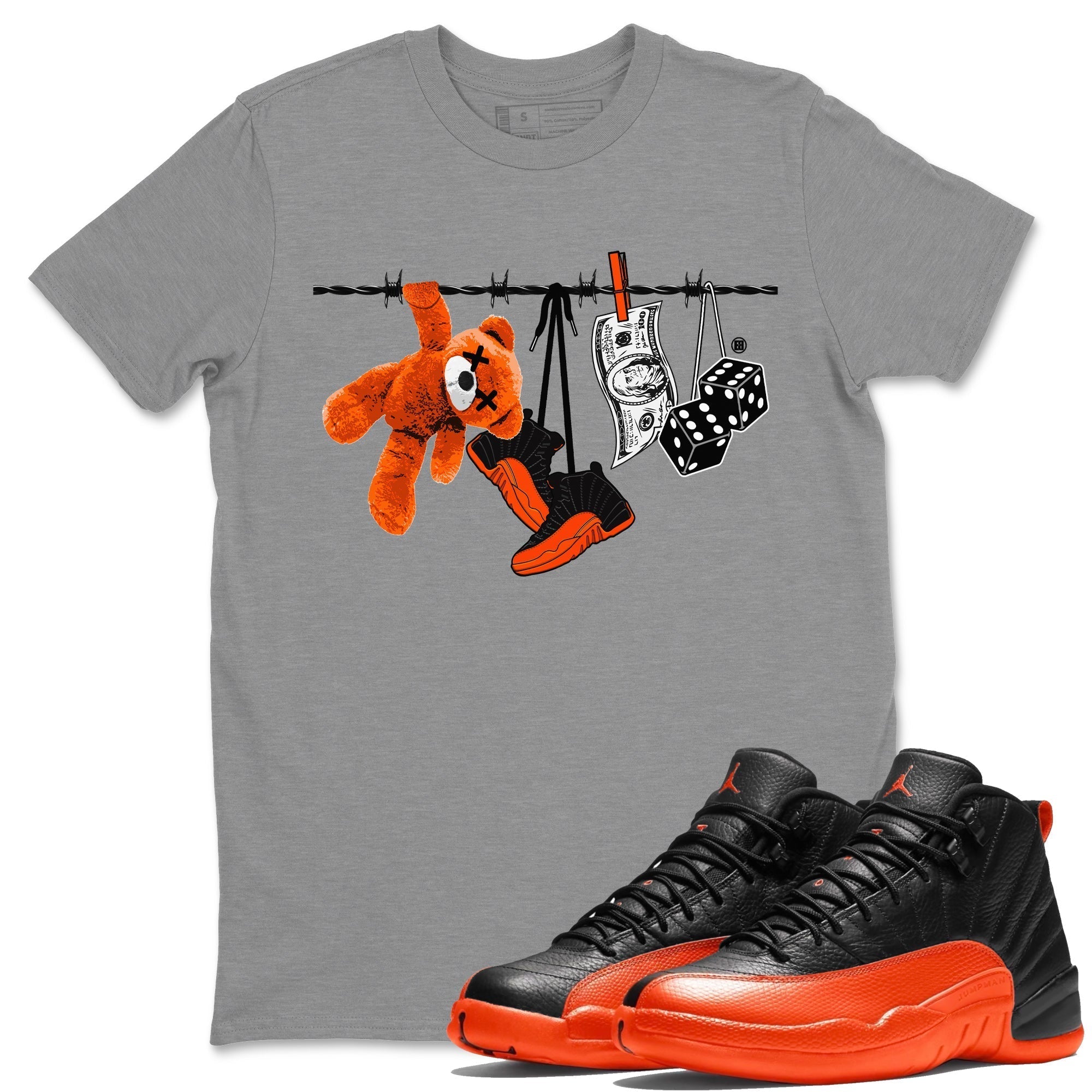 Clothesline Unisex Tops - Air Jordan 12 Brilliant Orange