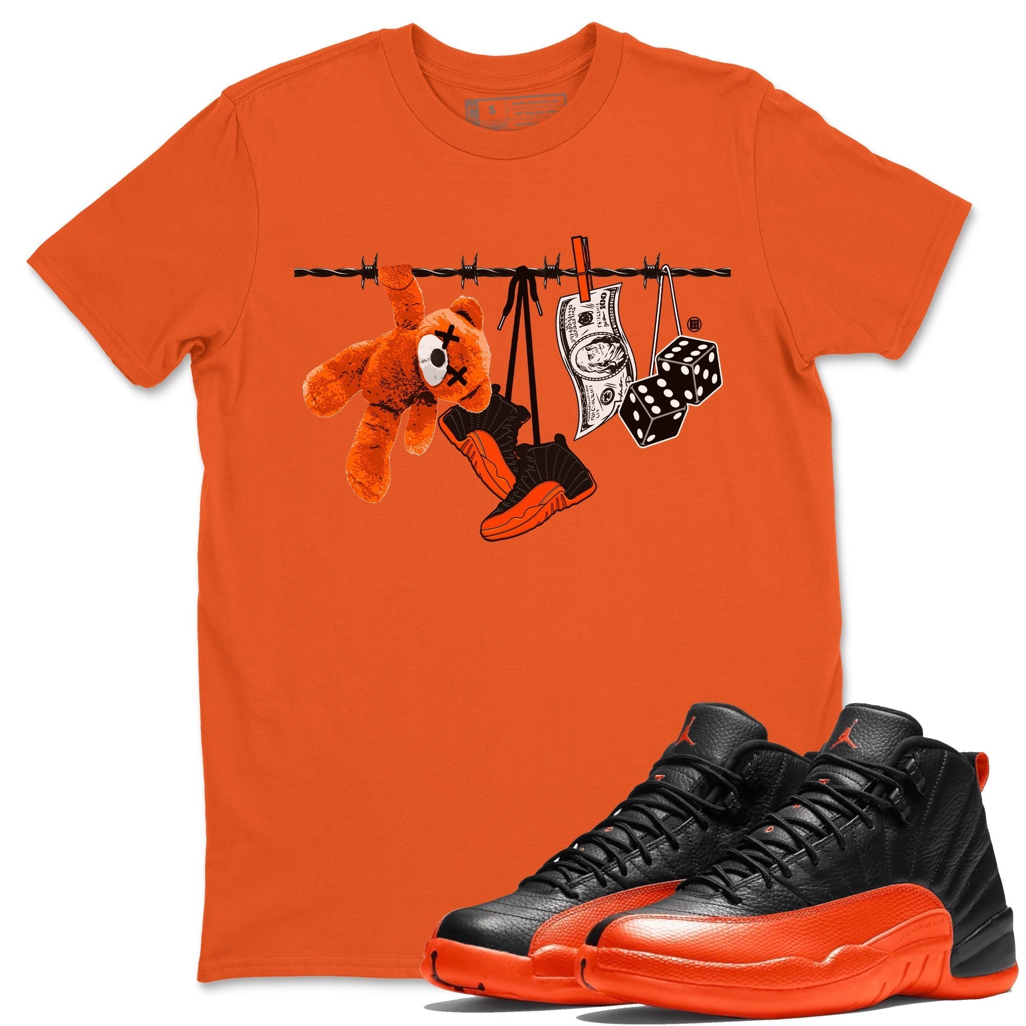 Clothesline Unisex Tops - Air Jordan 12 Brilliant Orange