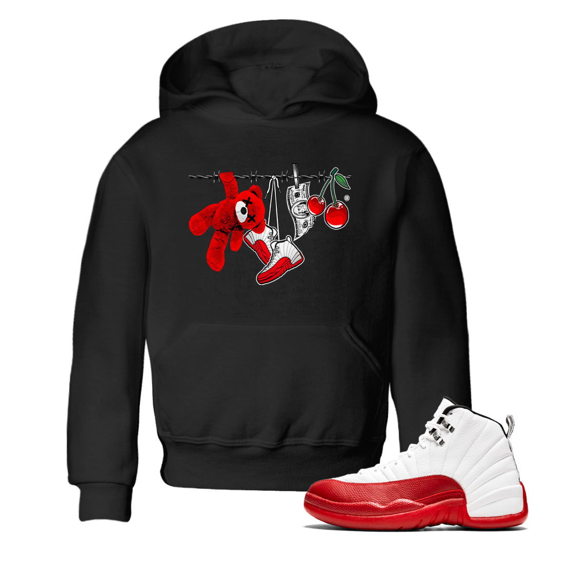 Clothesline Kids Tops - Air Jordan 12 Cherry