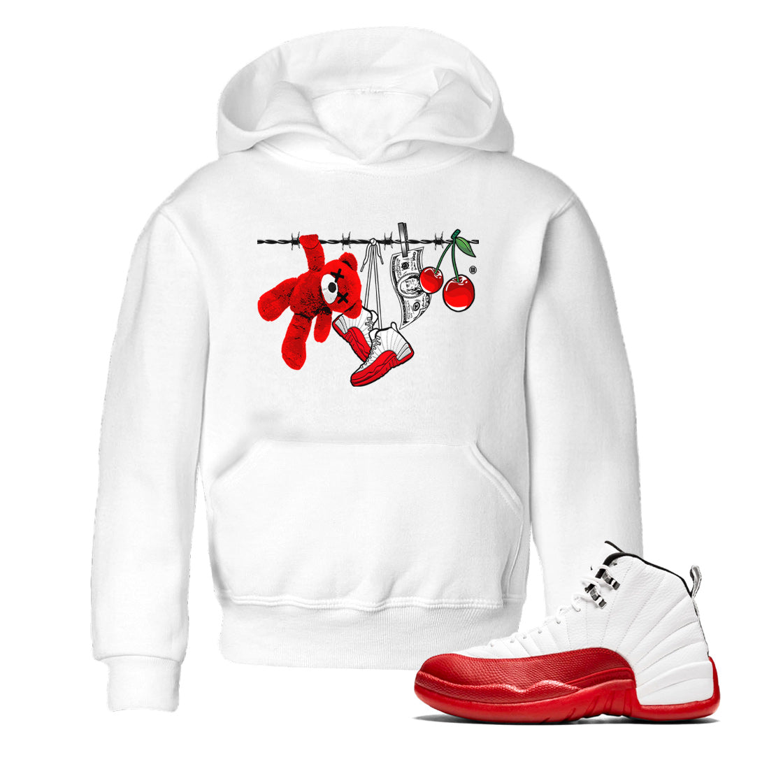 Clothesline Kids Tops - Air Jordan 12 Cherry